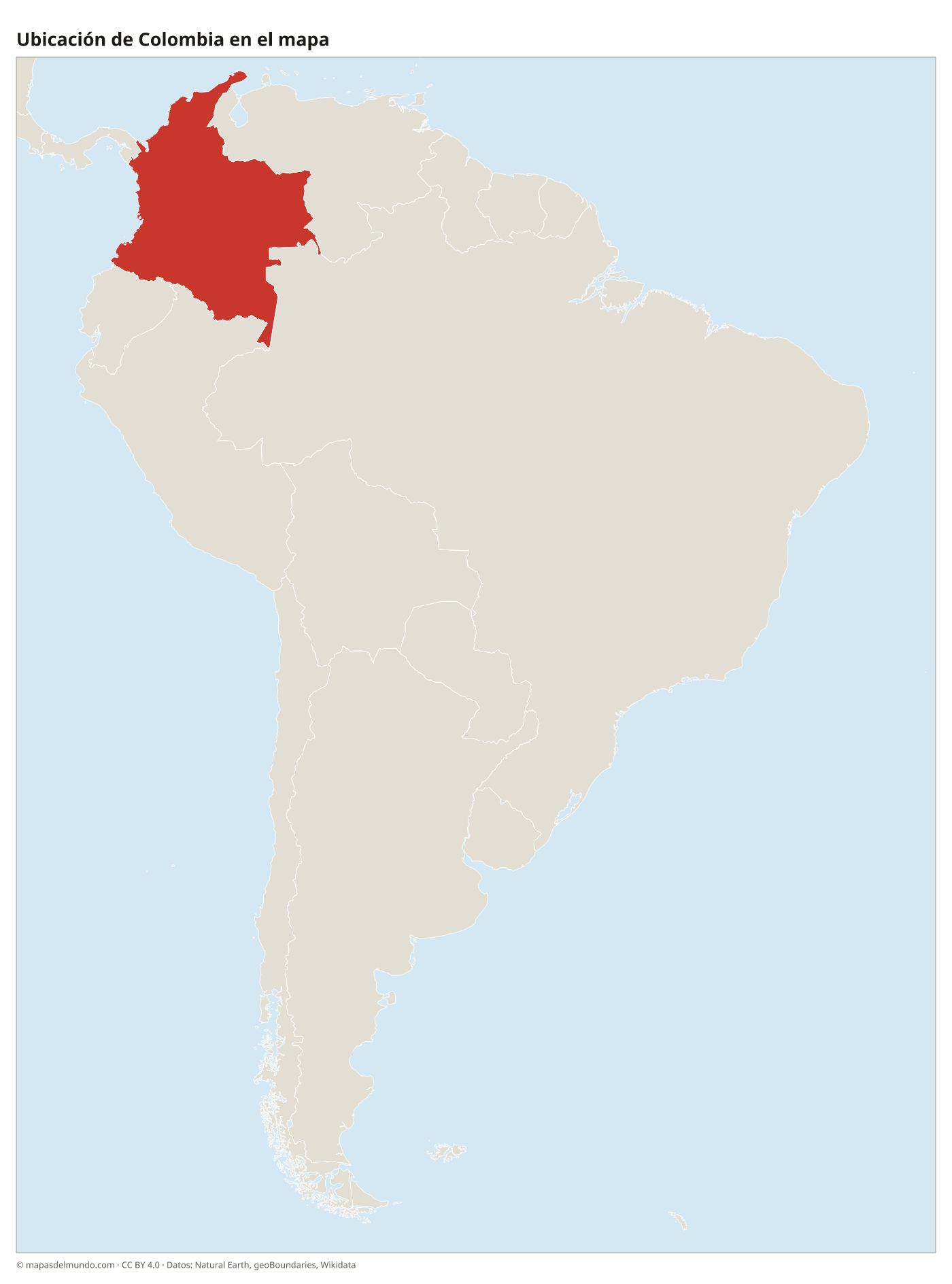 Ubicación de Colombia en el mapa