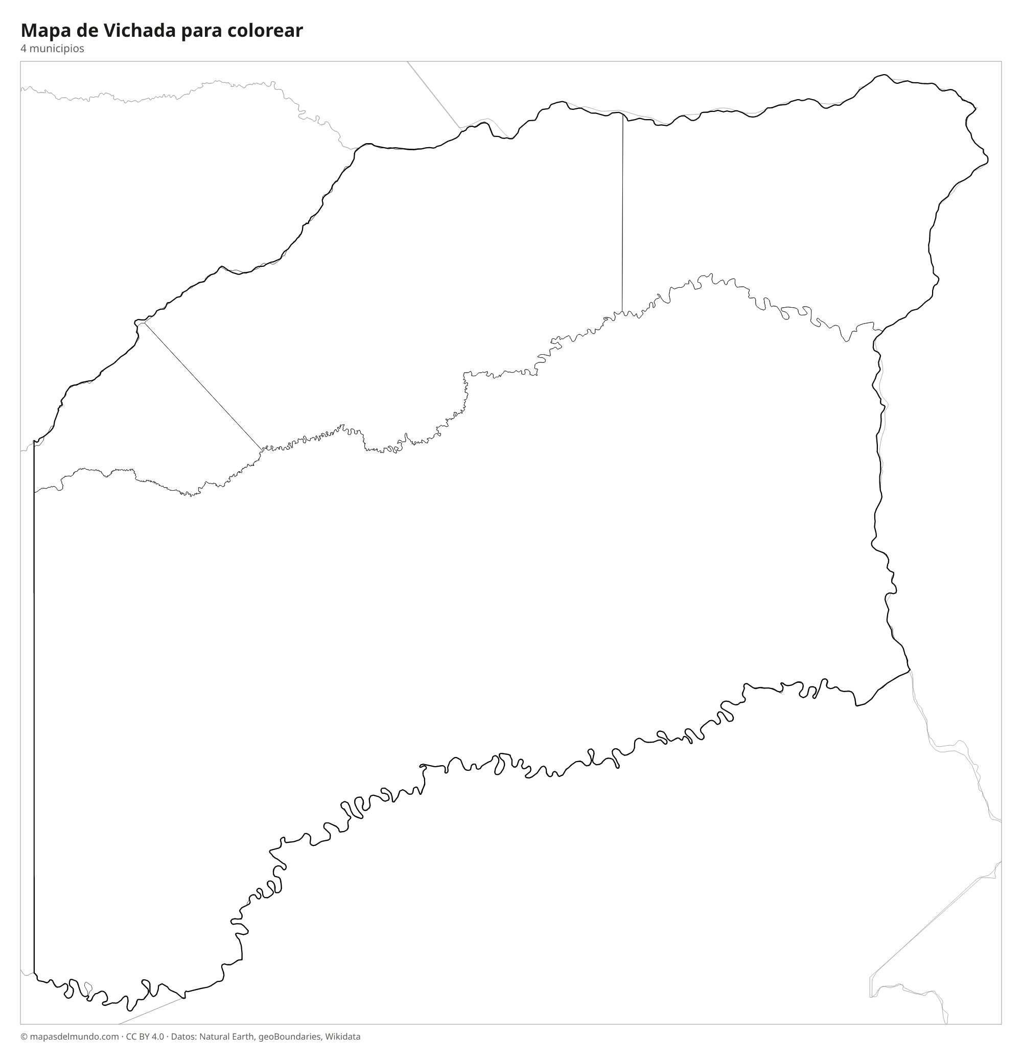 Mapa de Vichada para colorear