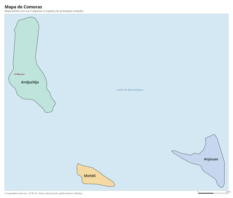 Mapa de Comoras