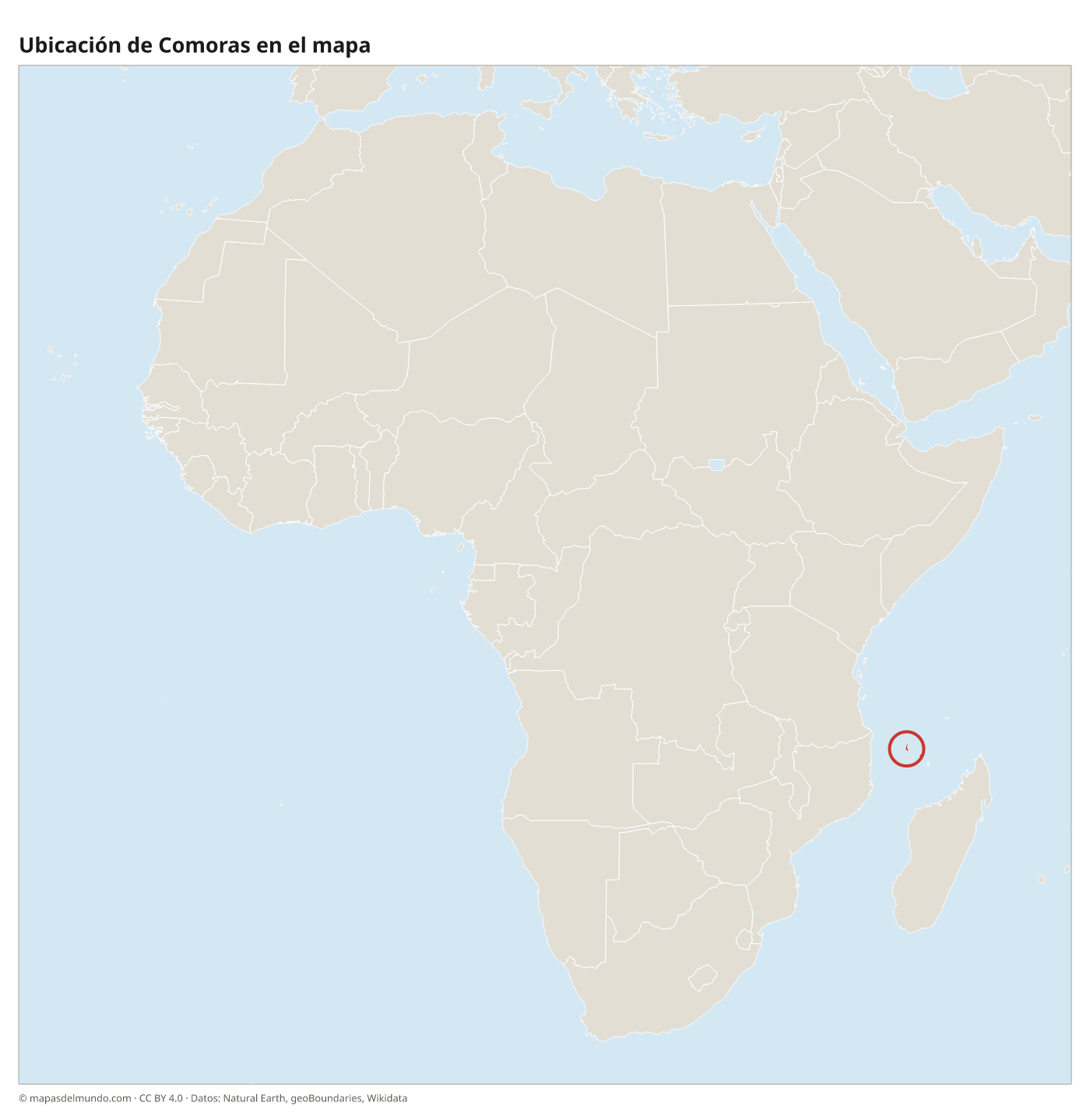 Ubicación de Comoras en el mapa