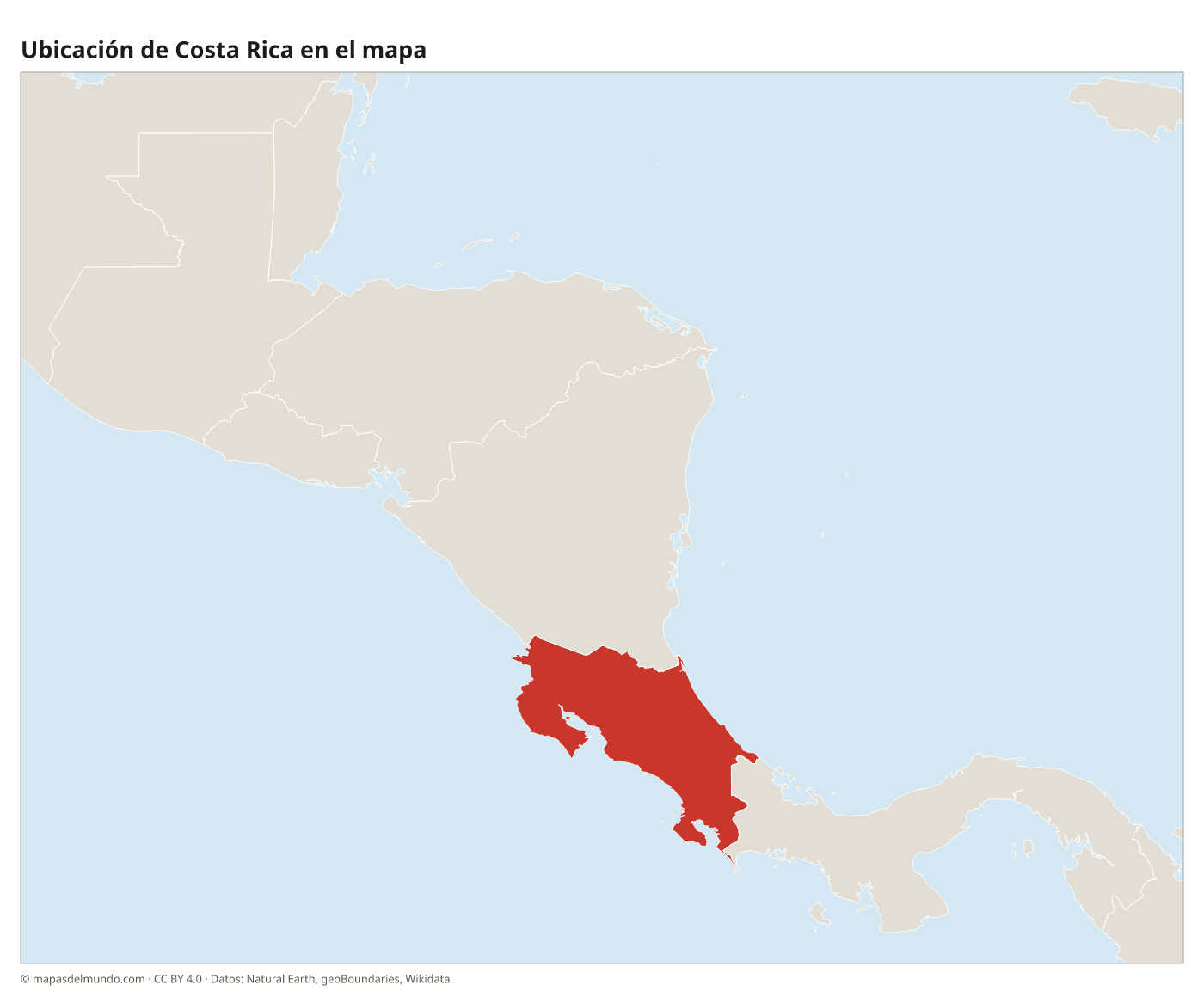 Ubicación de Costa Rica en el mapa