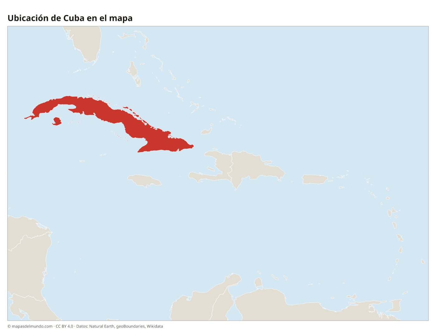 Ubicación de Cuba en el mapa