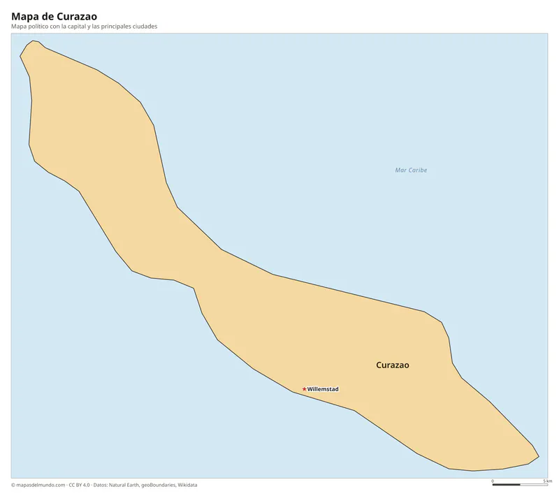 Mapa de Curazao