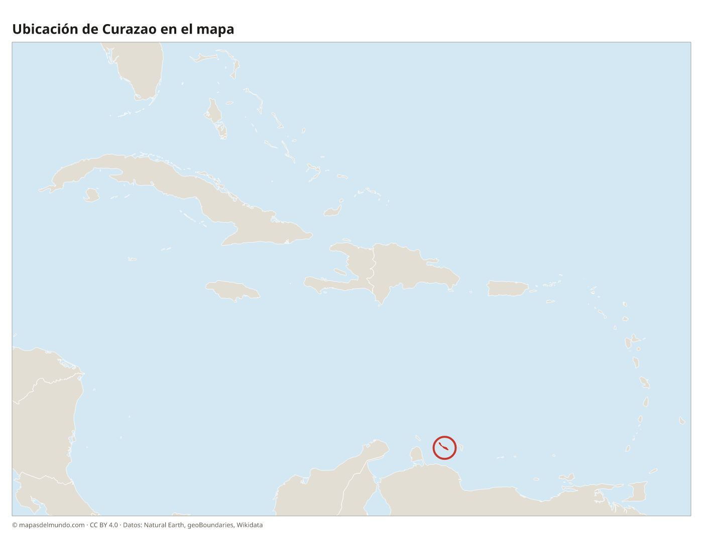 Ubicación de Curazao en el mapa
