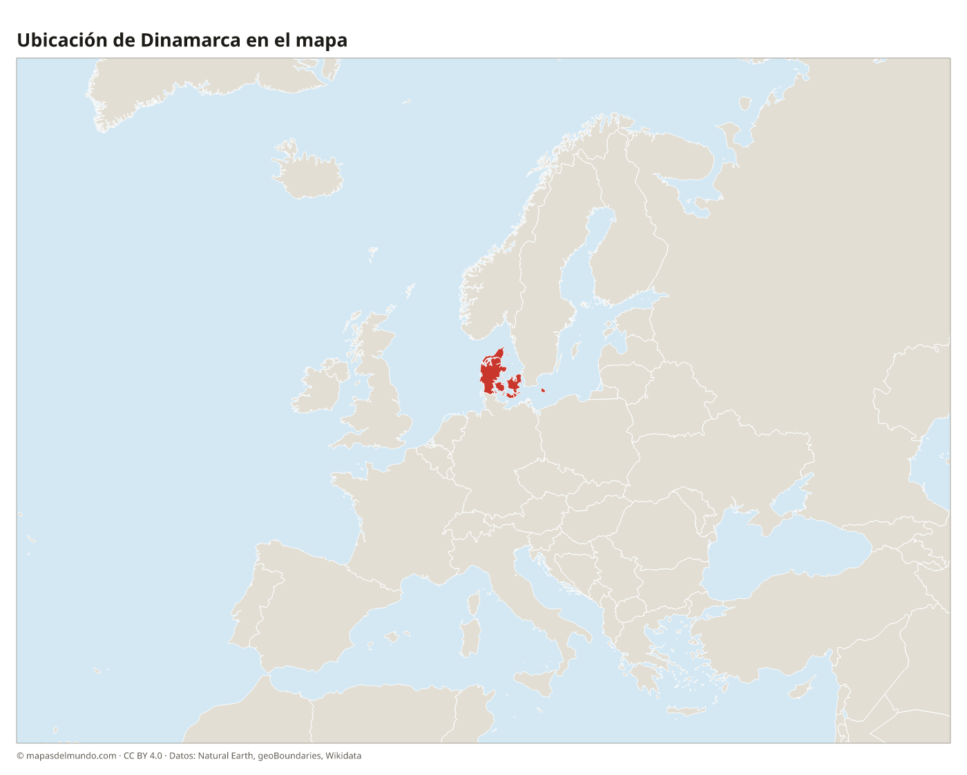 Ubicación de Dinamarca en el mapa