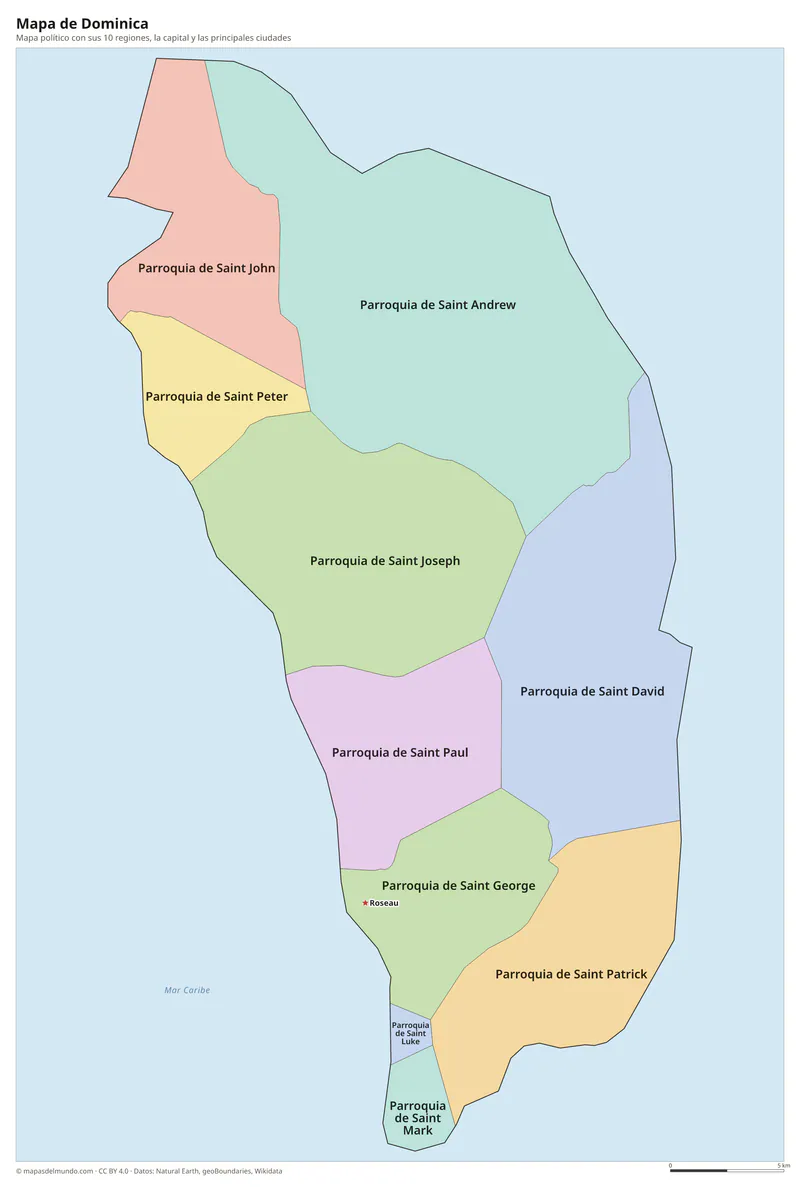 Mapa de Dominica