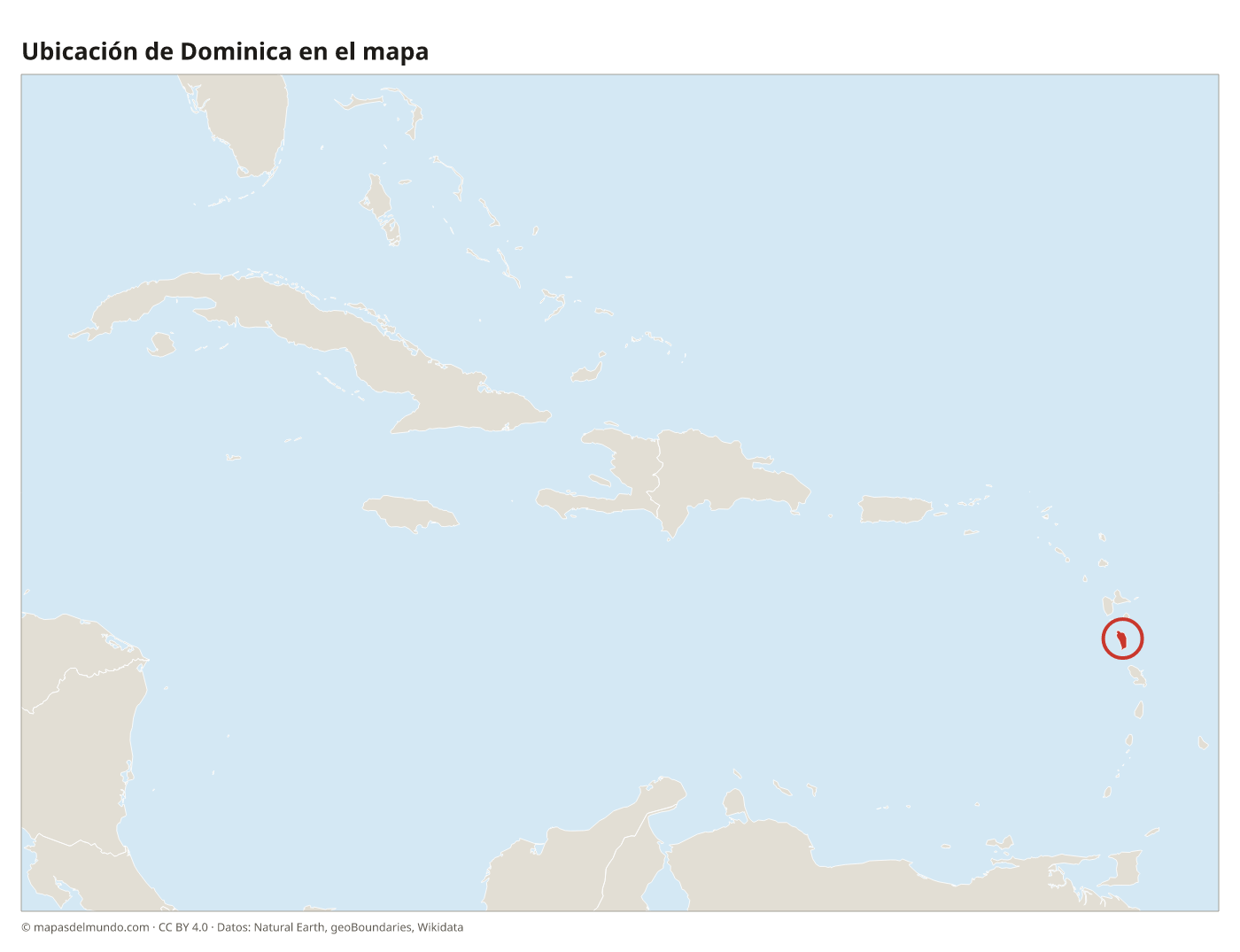 Ubicación de Dominica en el mapa