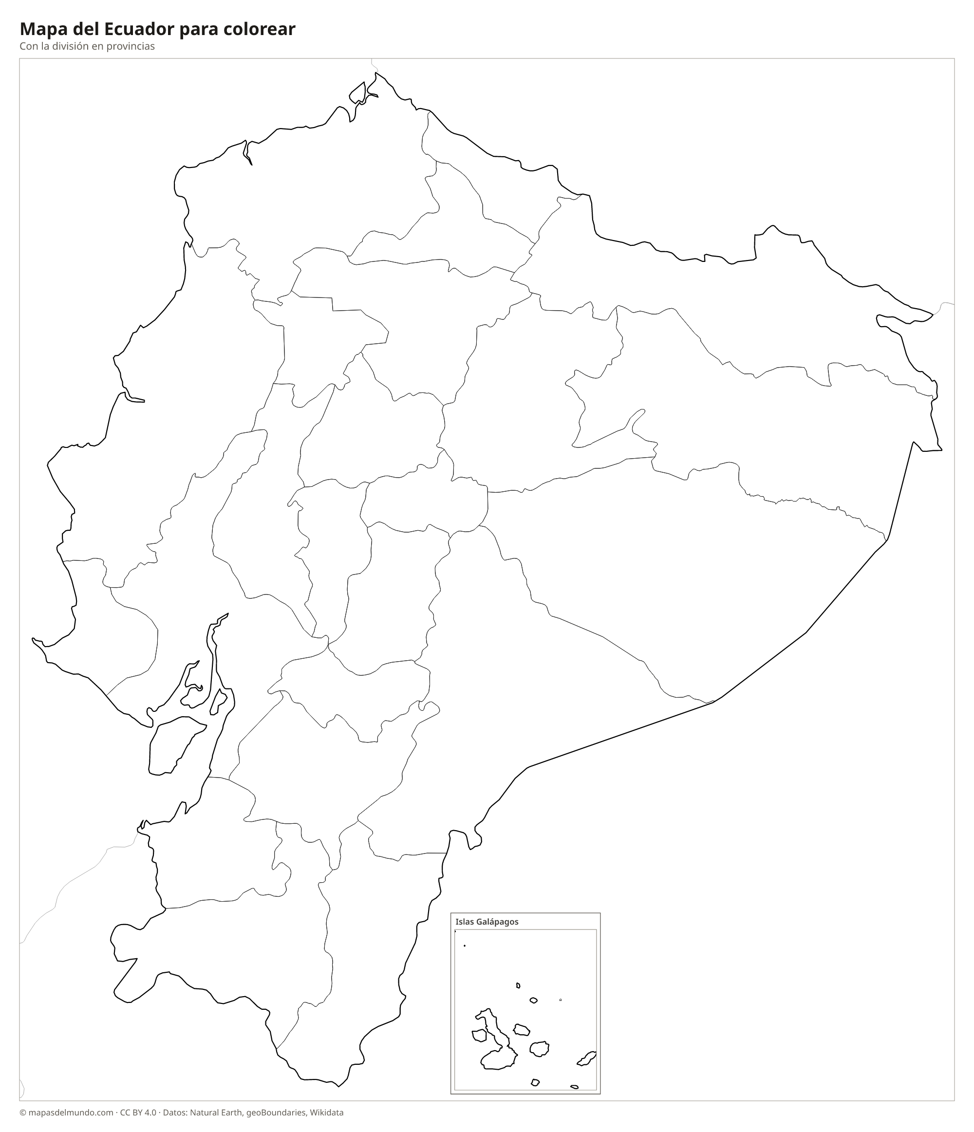 Mapa del Ecuador para colorear