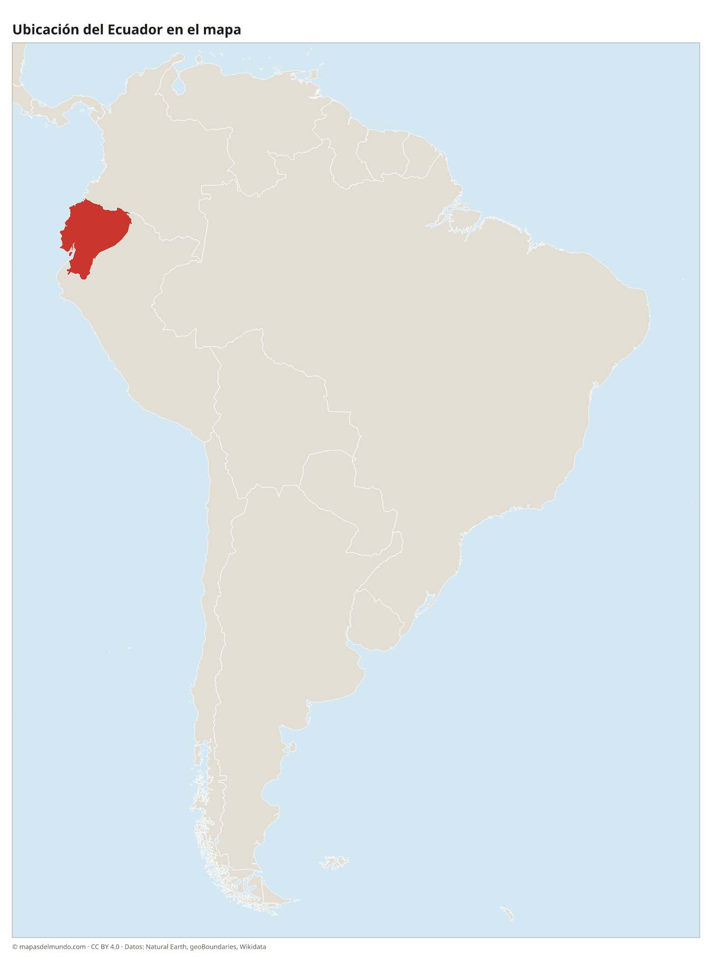 Ubicación del Ecuador en el mapa
