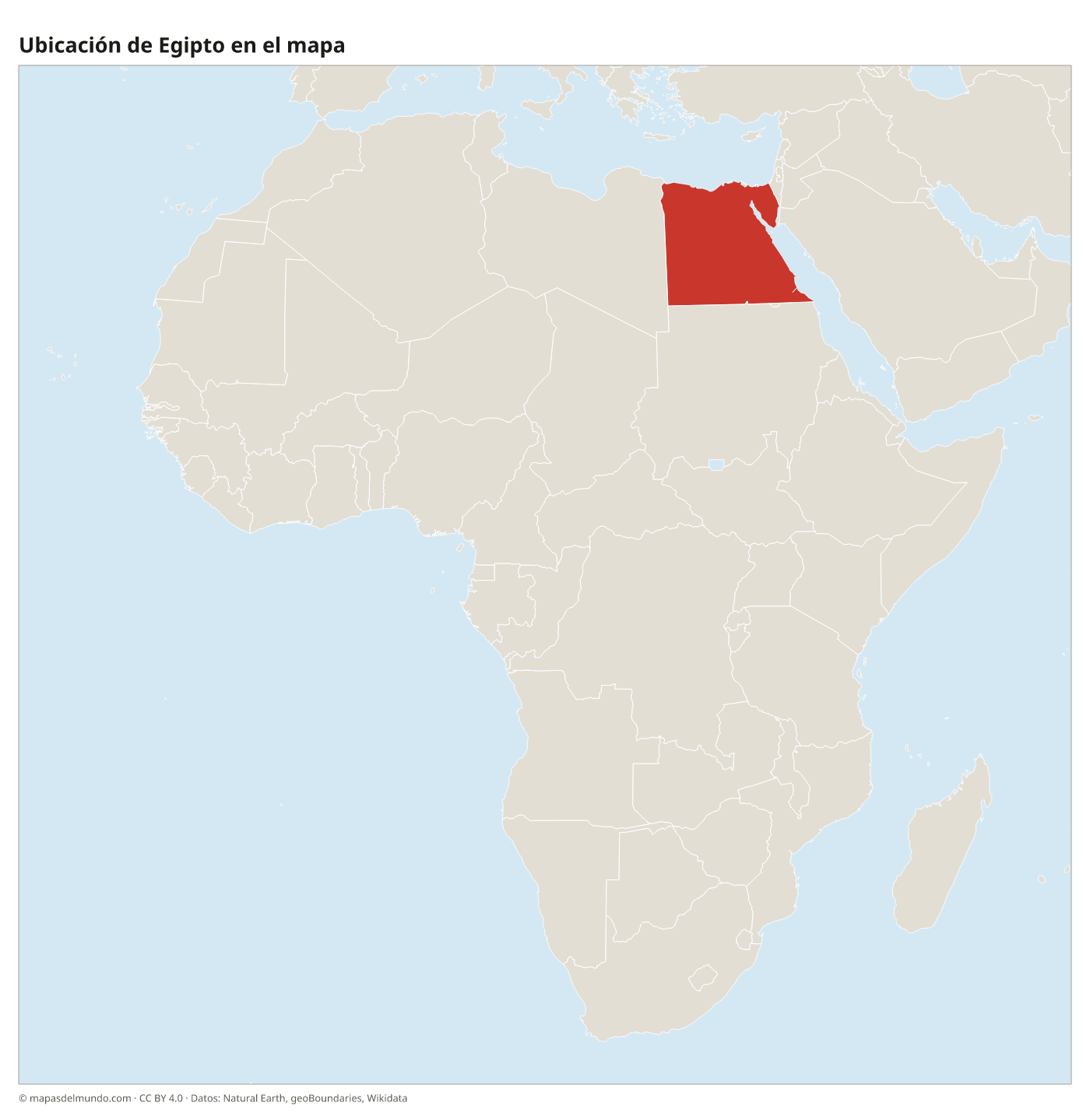Ubicación de Egipto en el mapa