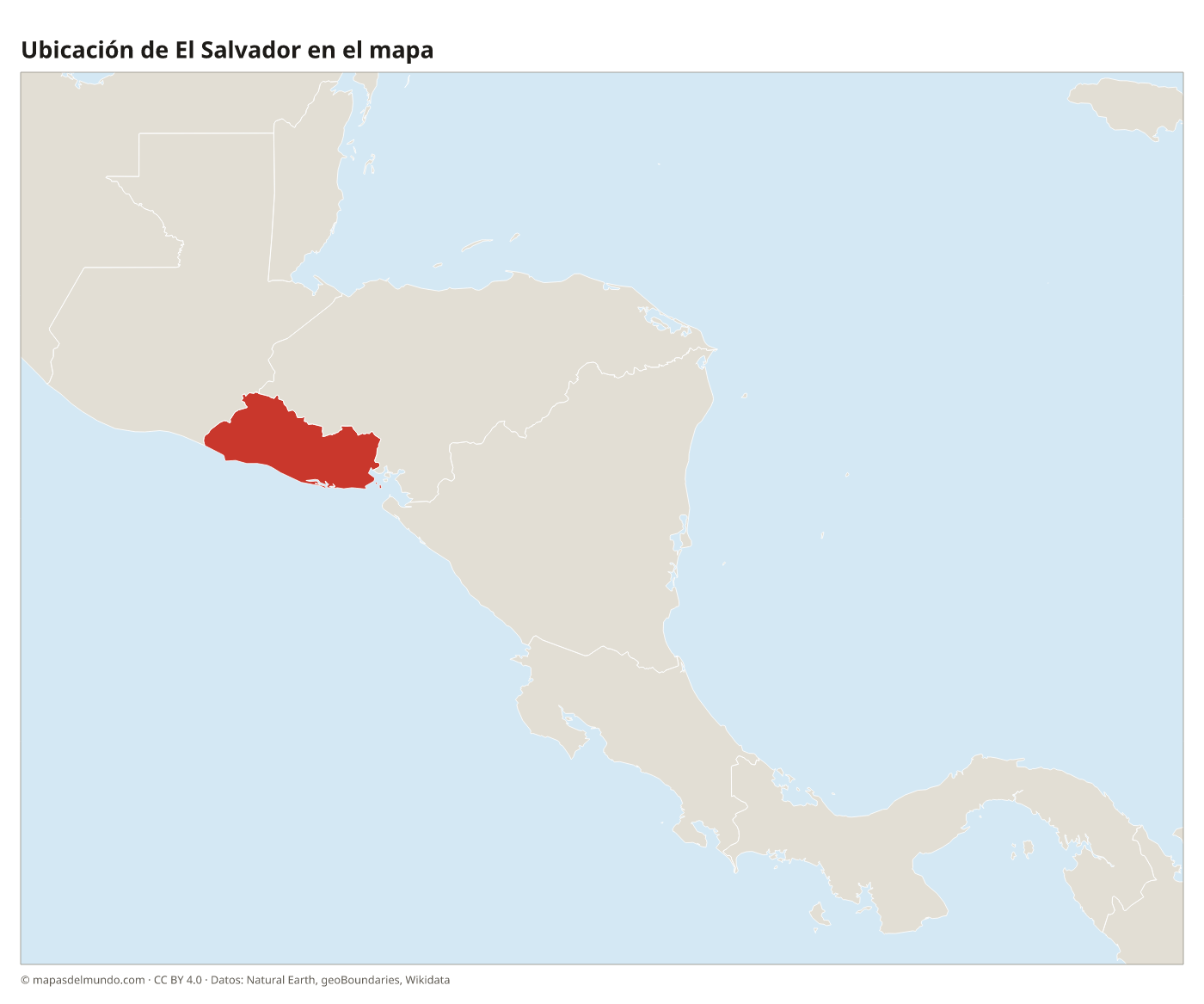 Ubicación de El Salvador en el mapa