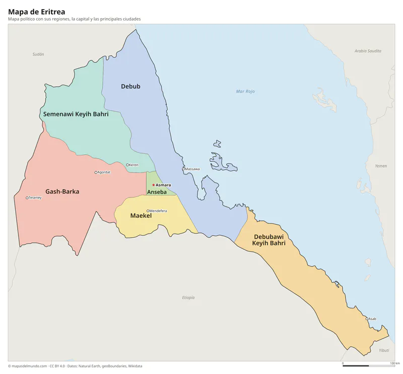 Mapa de Eritrea