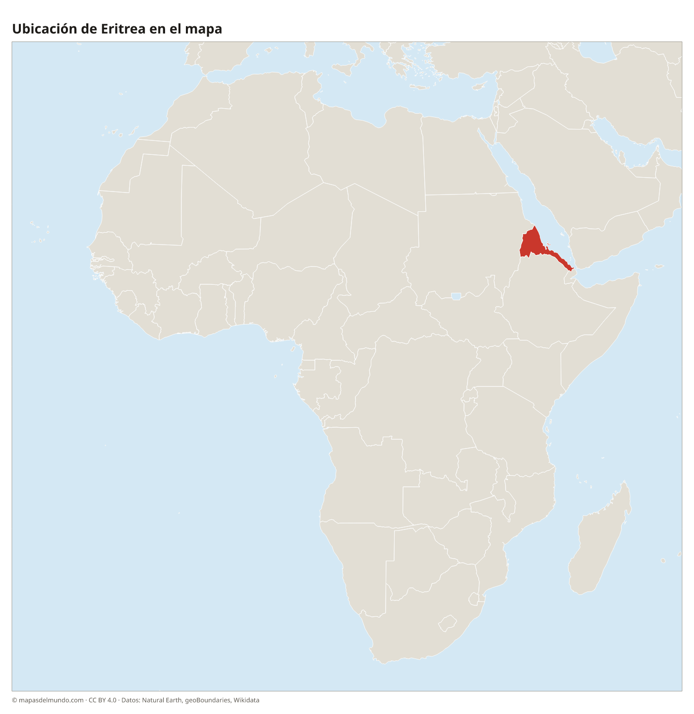 Ubicación de Eritrea en el mapa