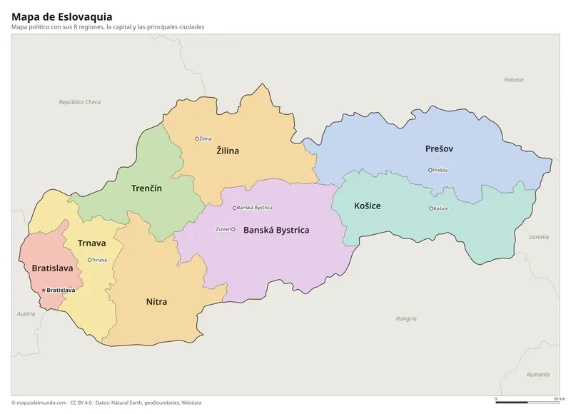 Mapa de Eslovaquia