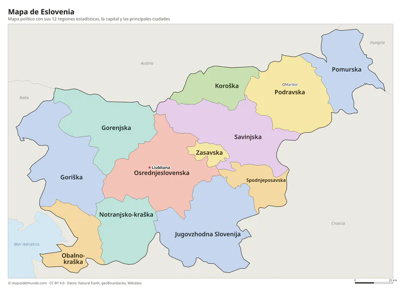 Mapa de Eslovenia