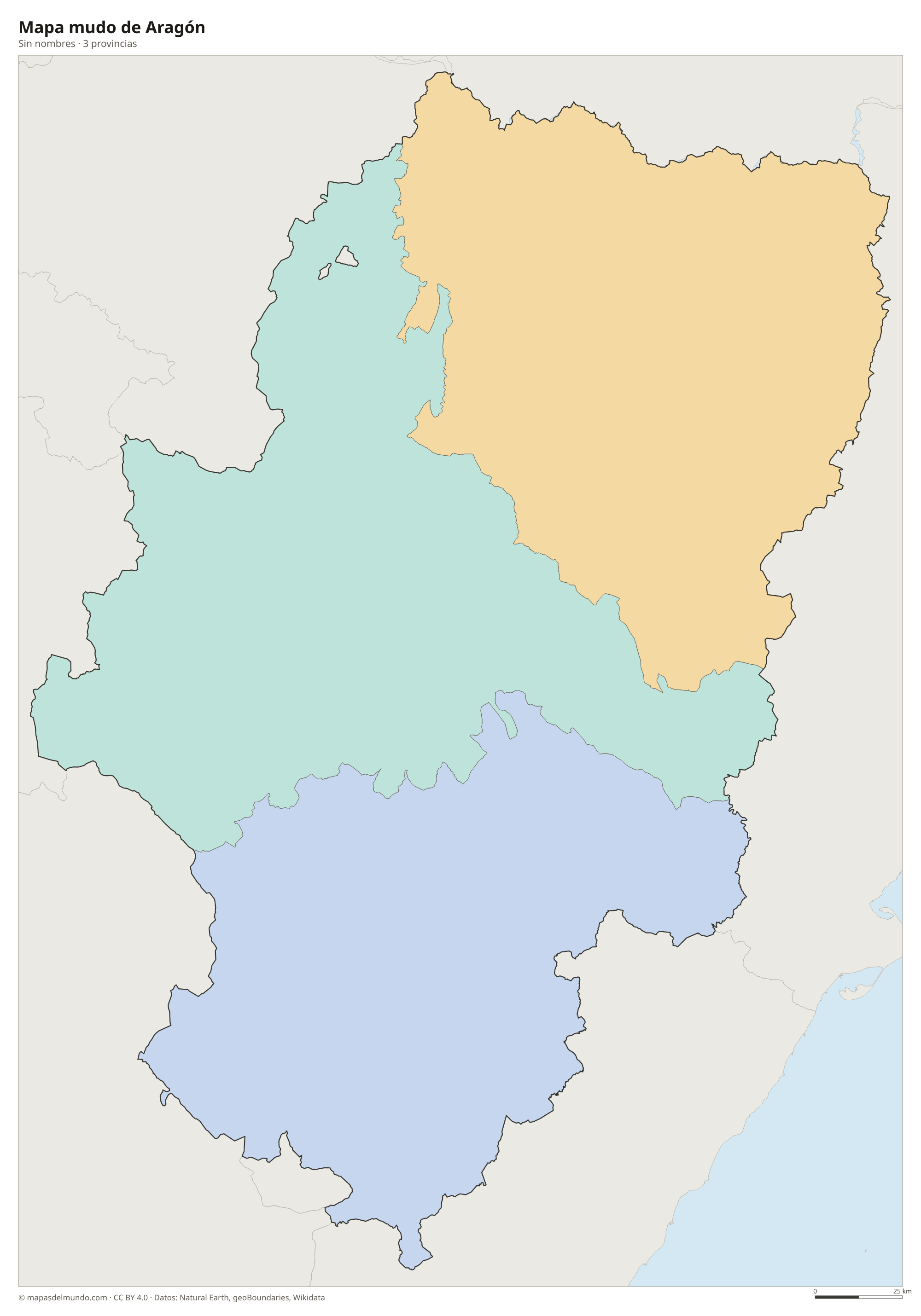Mapa mudo de Aragón