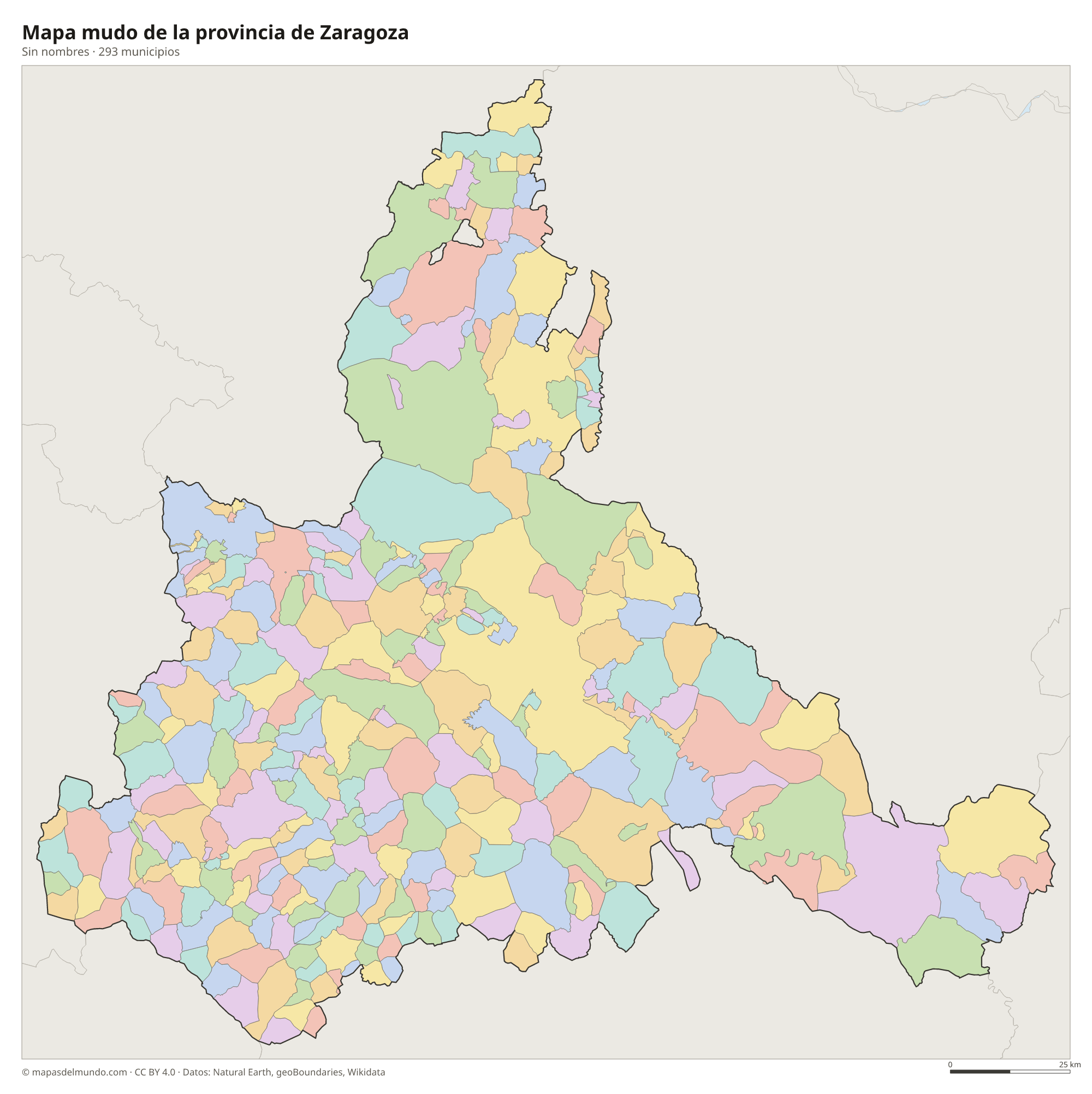 Mapa mudo de la provincia de Zaragoza