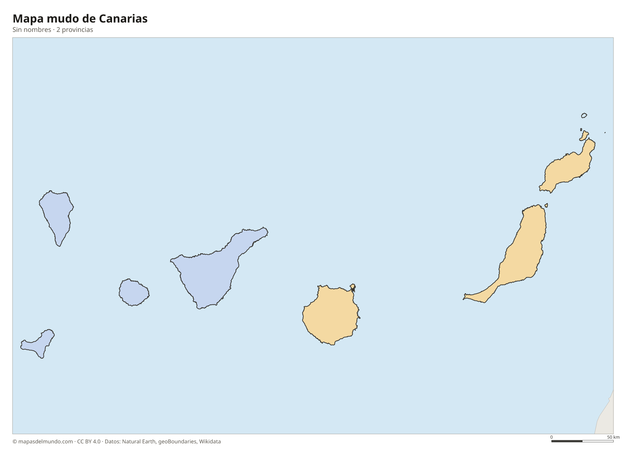 Mapa mudo de Canarias