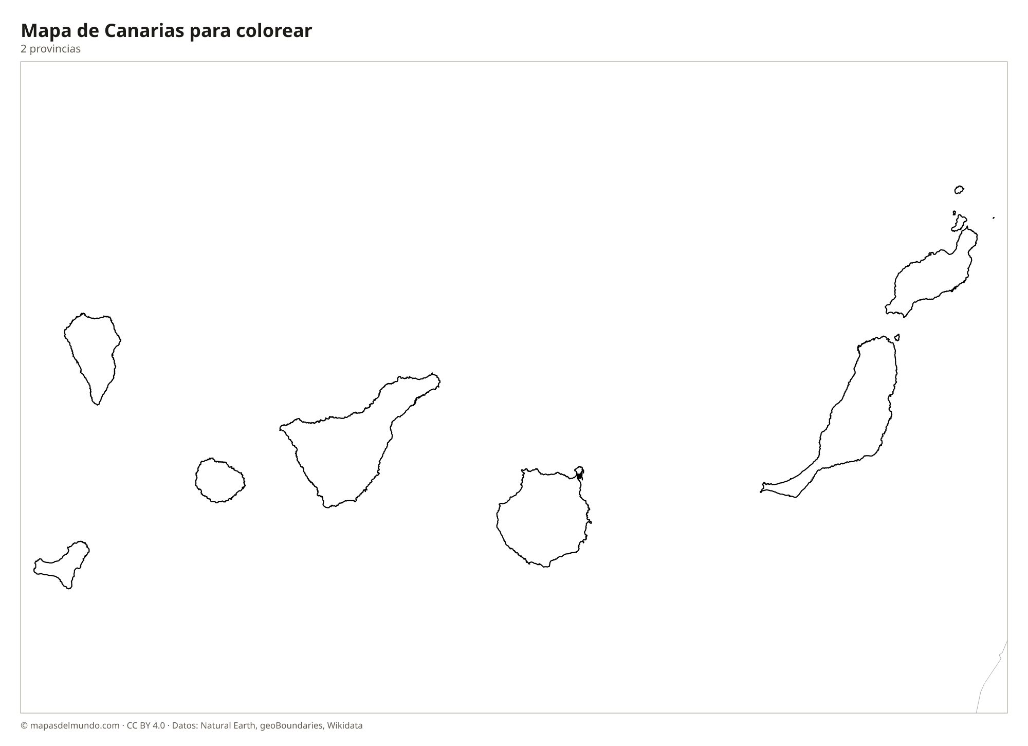 Mapa de Canarias para colorear