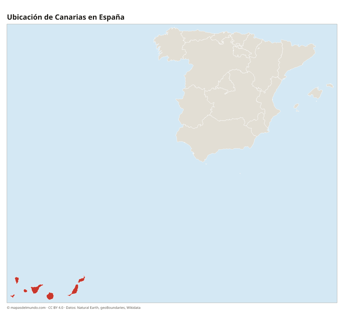 Ubicación de Canarias en el mapa de España