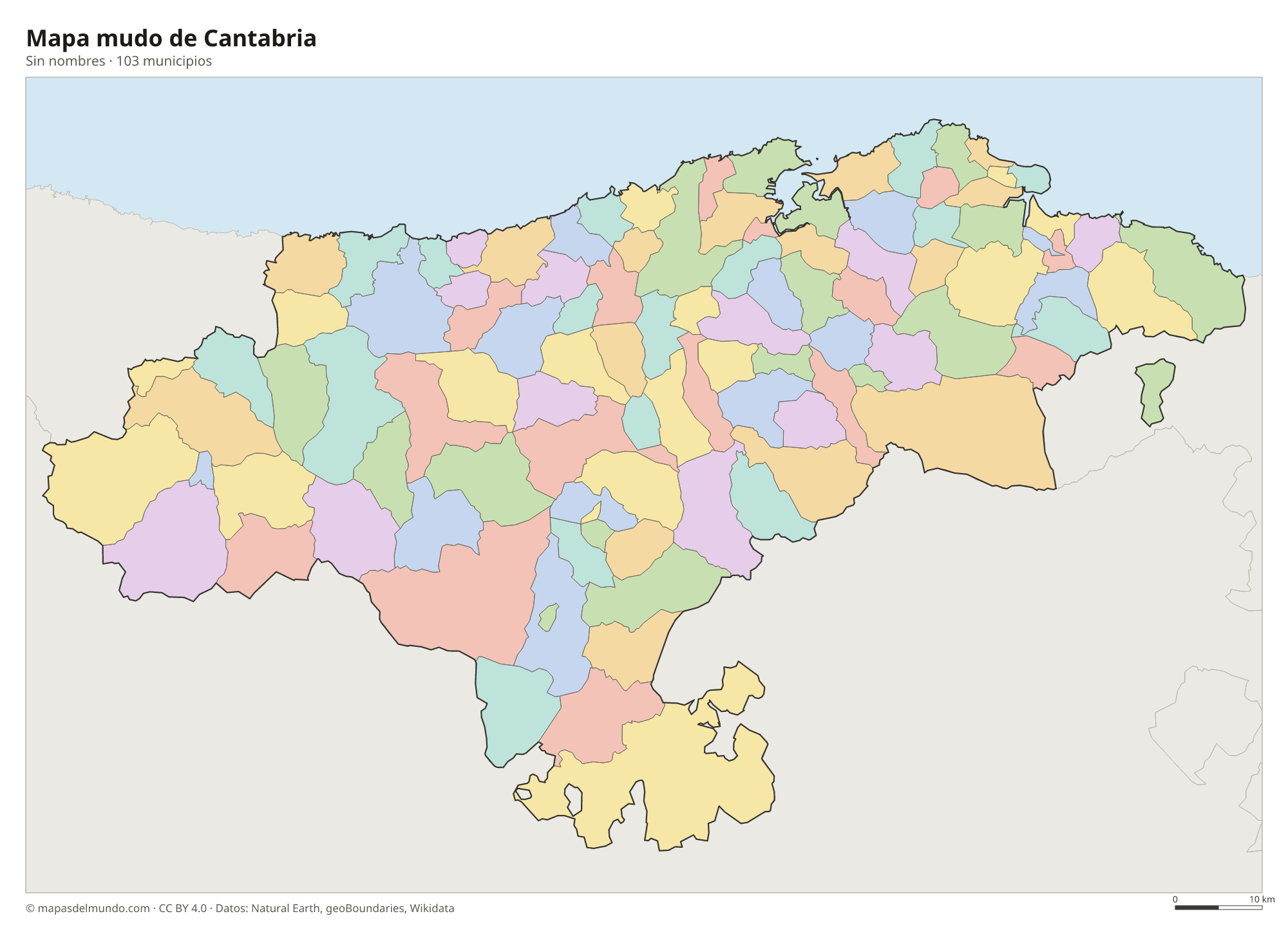 Mapa mudo de Cantabria