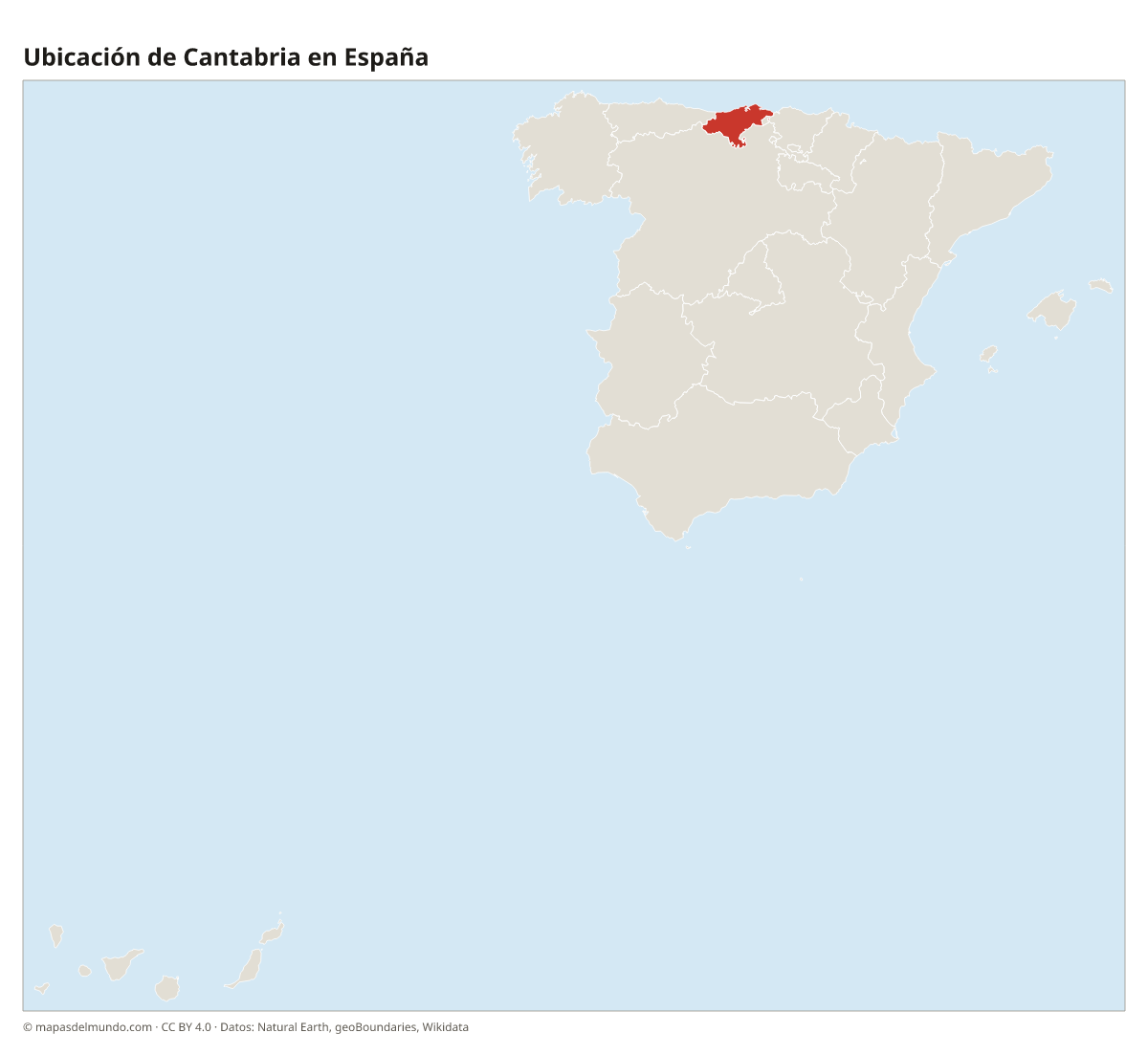 Ubicación de Cantabria en el mapa de España