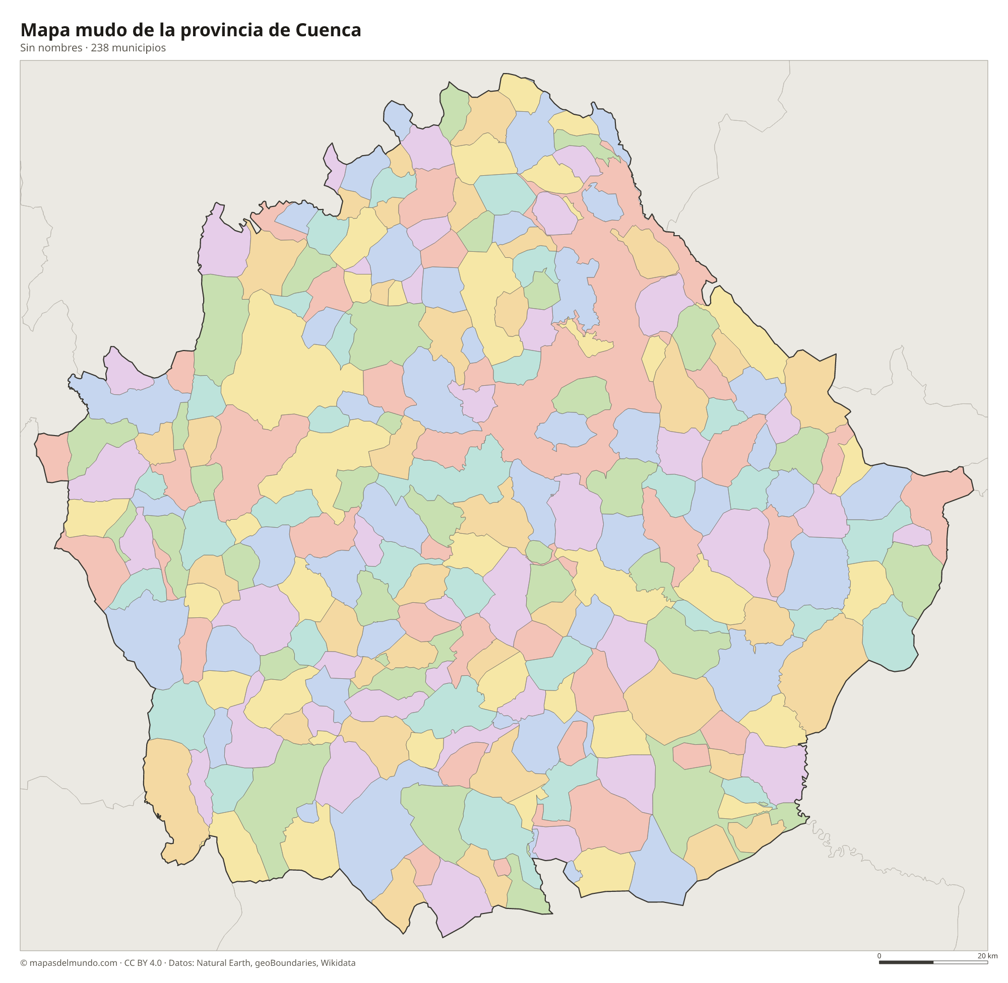 Mapa mudo de la provincia de Cuenca