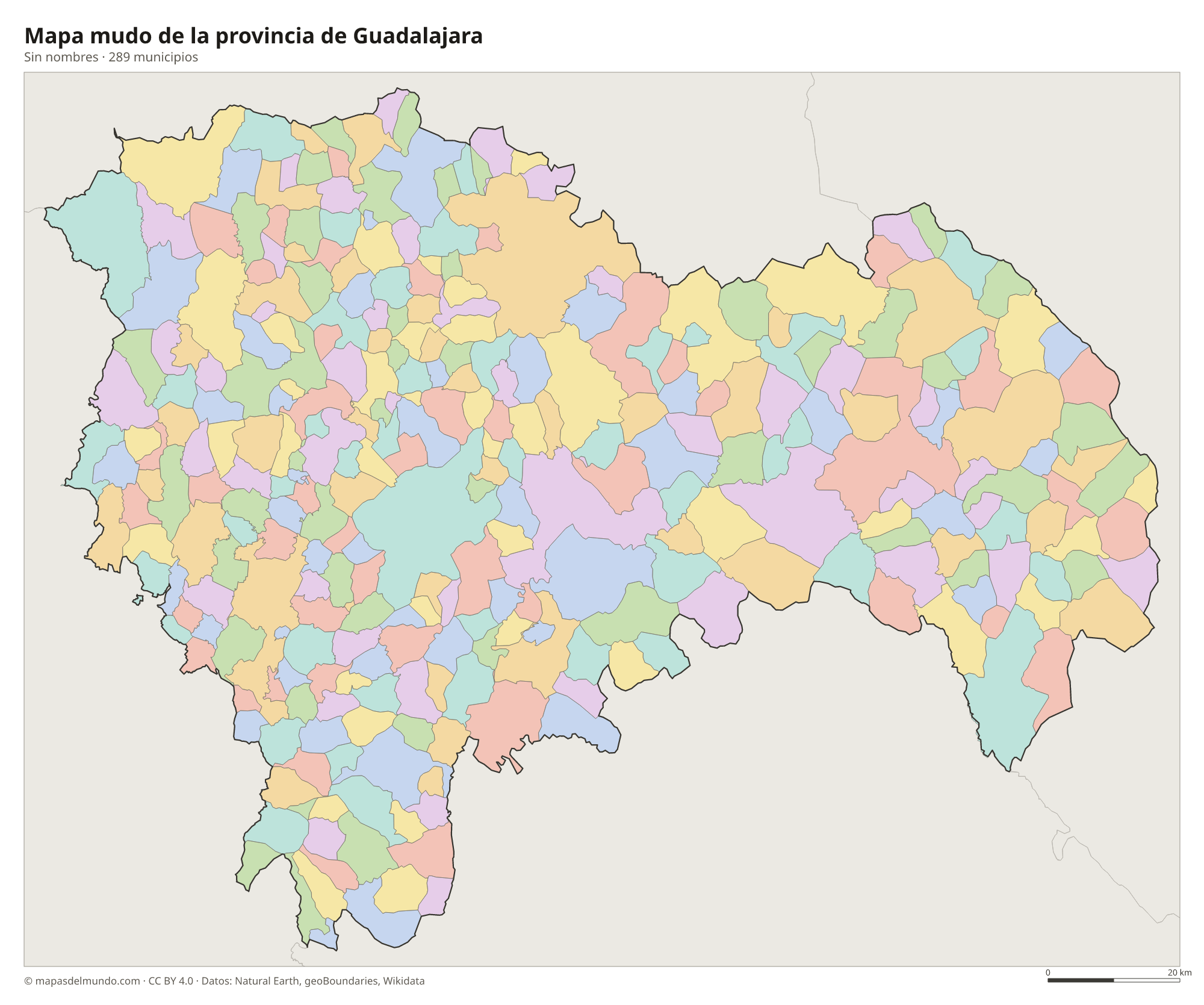 Mapa mudo de la provincia de Guadalajara