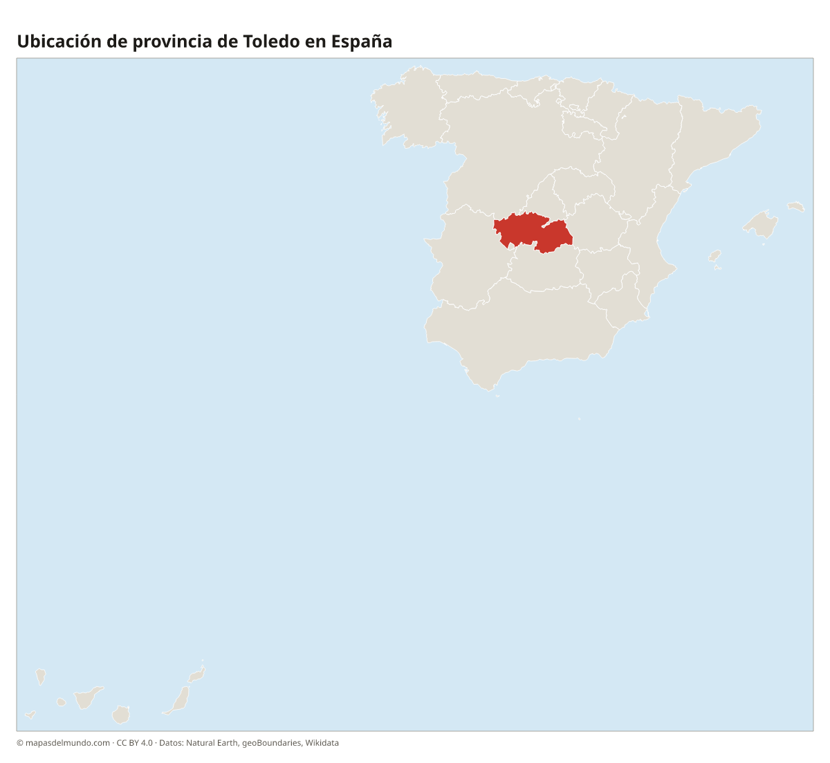 Ubicación de la provincia de Toledo en el mapa de España