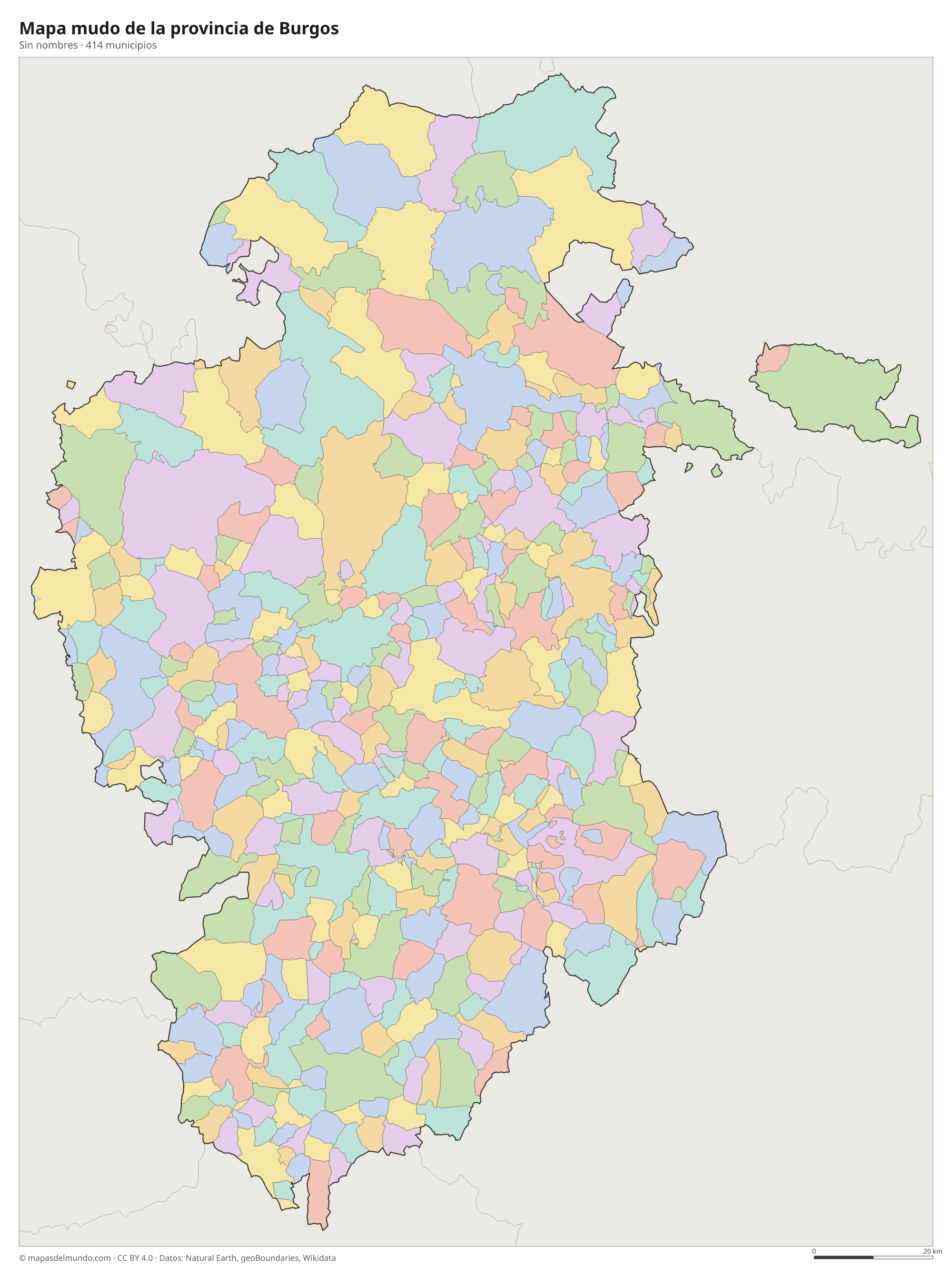 Mapa mudo de la provincia de Burgos