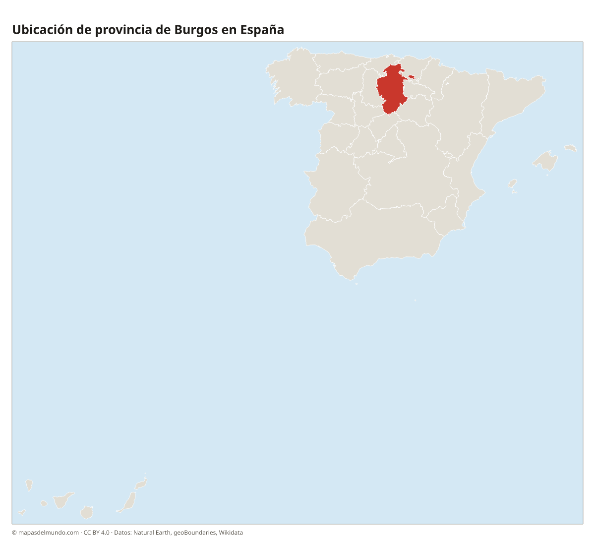 Ubicación de la provincia de Burgos en el mapa de España