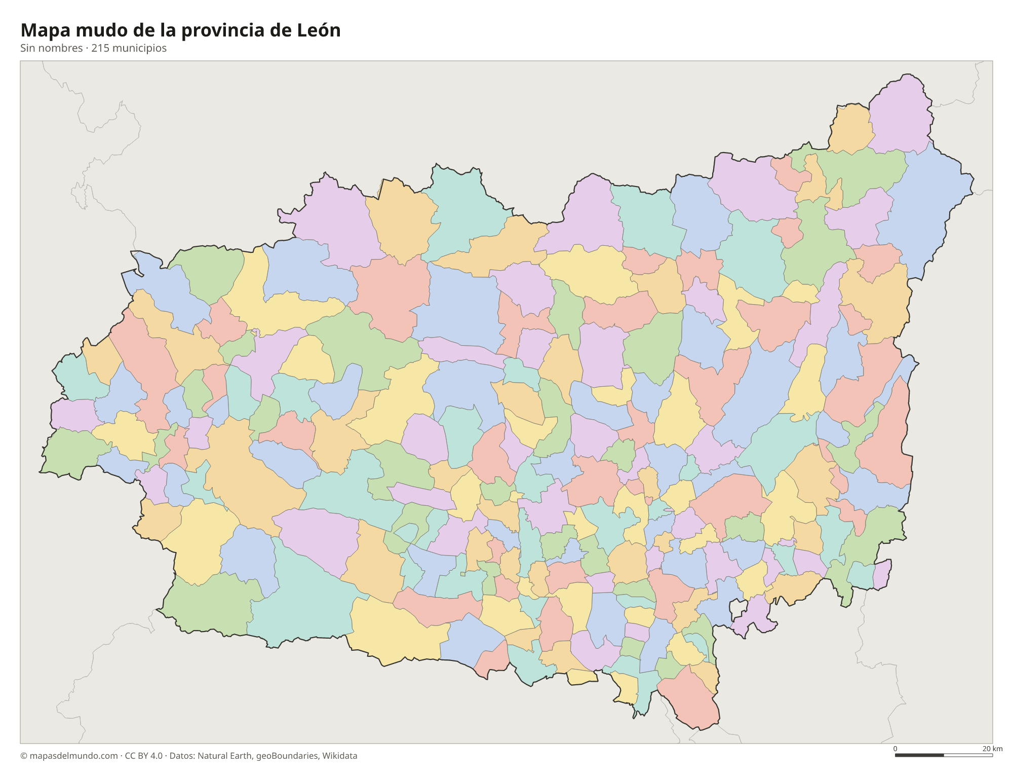 Mapa mudo de la provincia de León