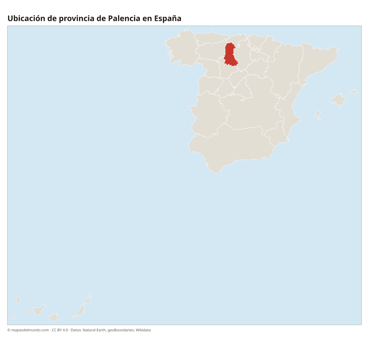 Ubicación de la provincia de Palencia en el mapa de España