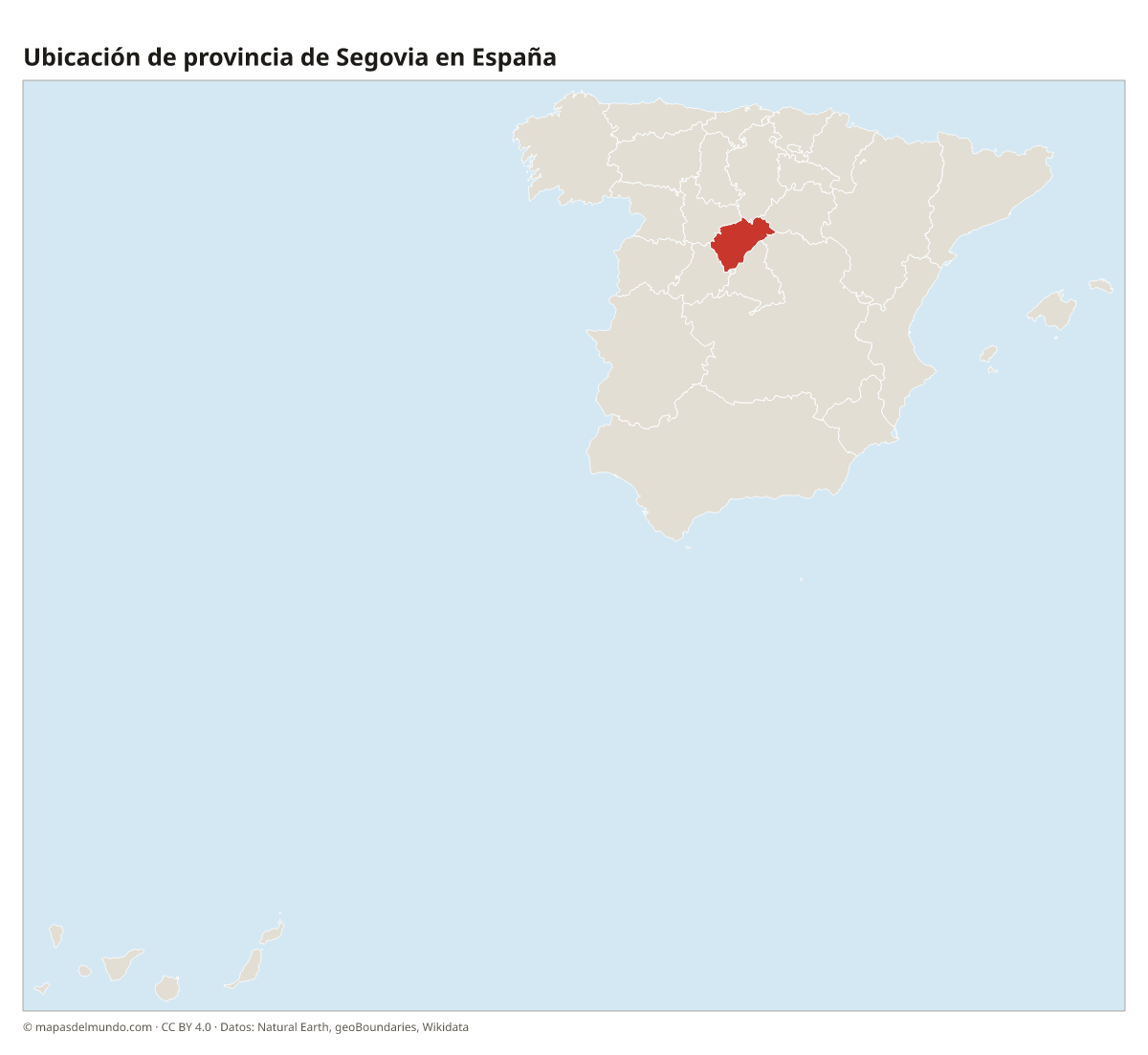 Ubicación de la provincia de Segovia en el mapa de España