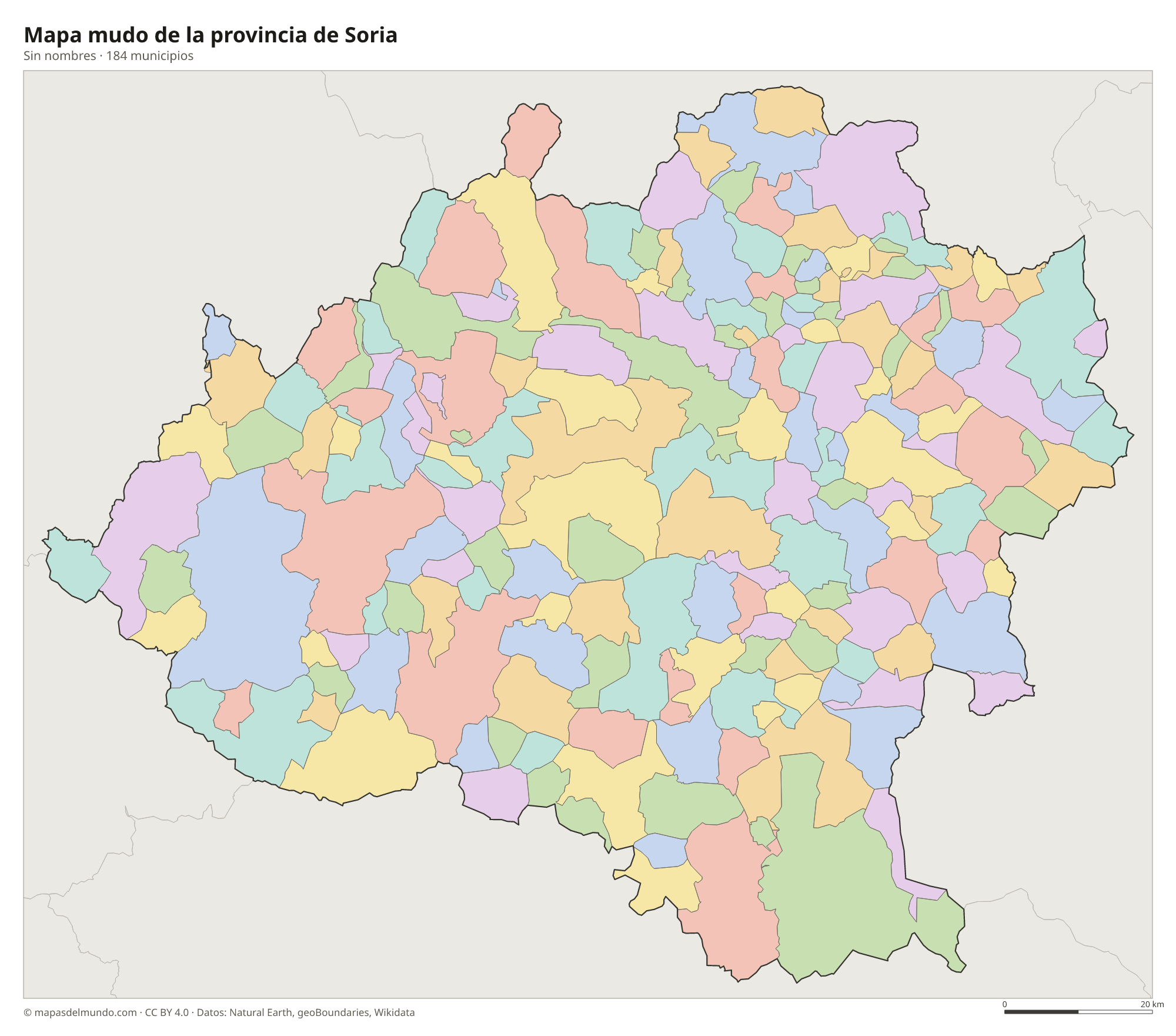 Mapa mudo de la provincia de Soria