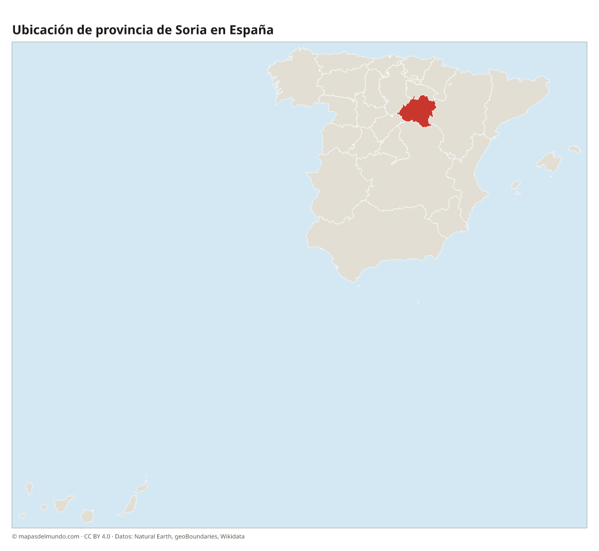 Ubicación de la provincia de Soria en el mapa de España