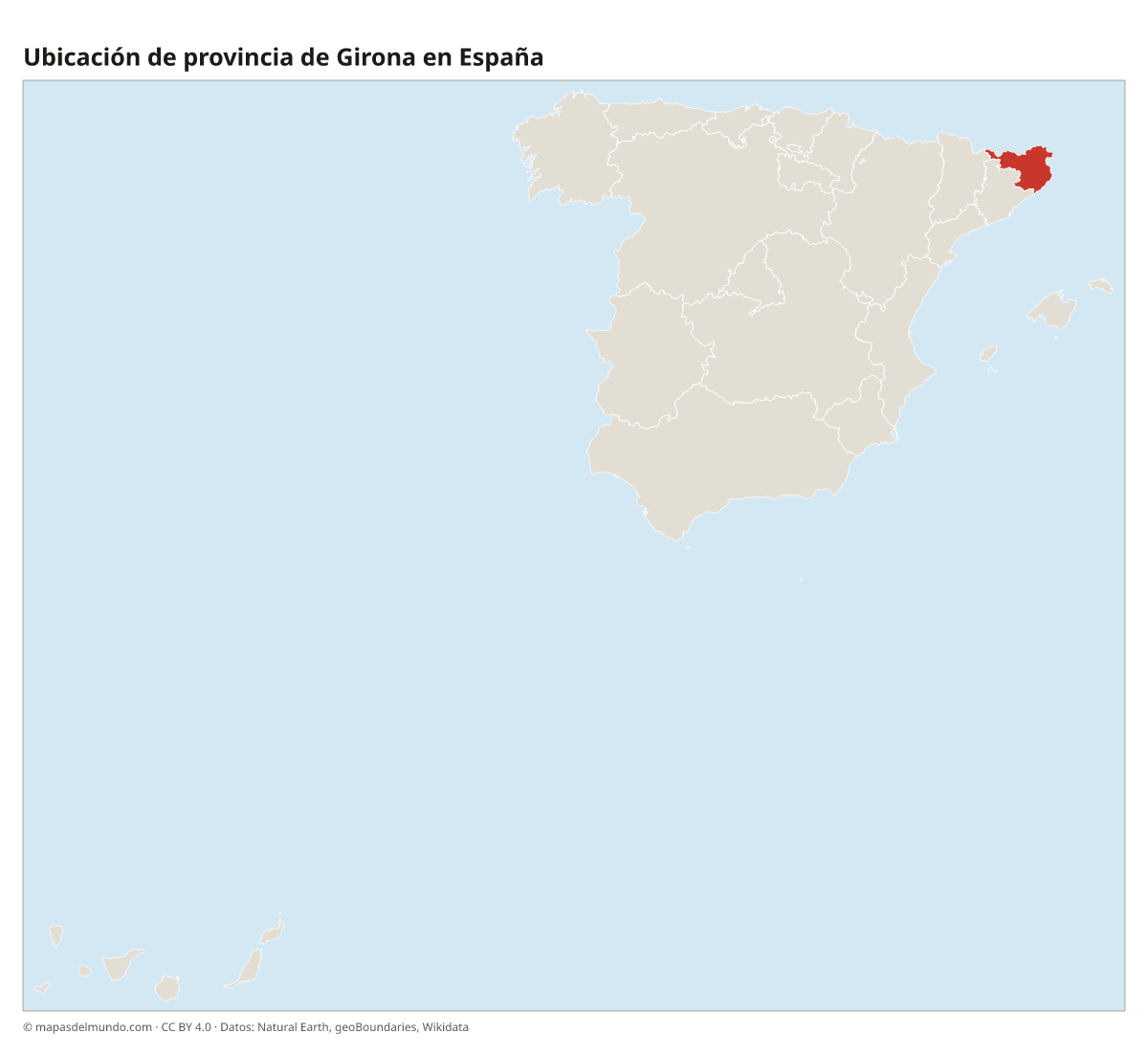 Ubicación de la provincia de Girona en el mapa de España