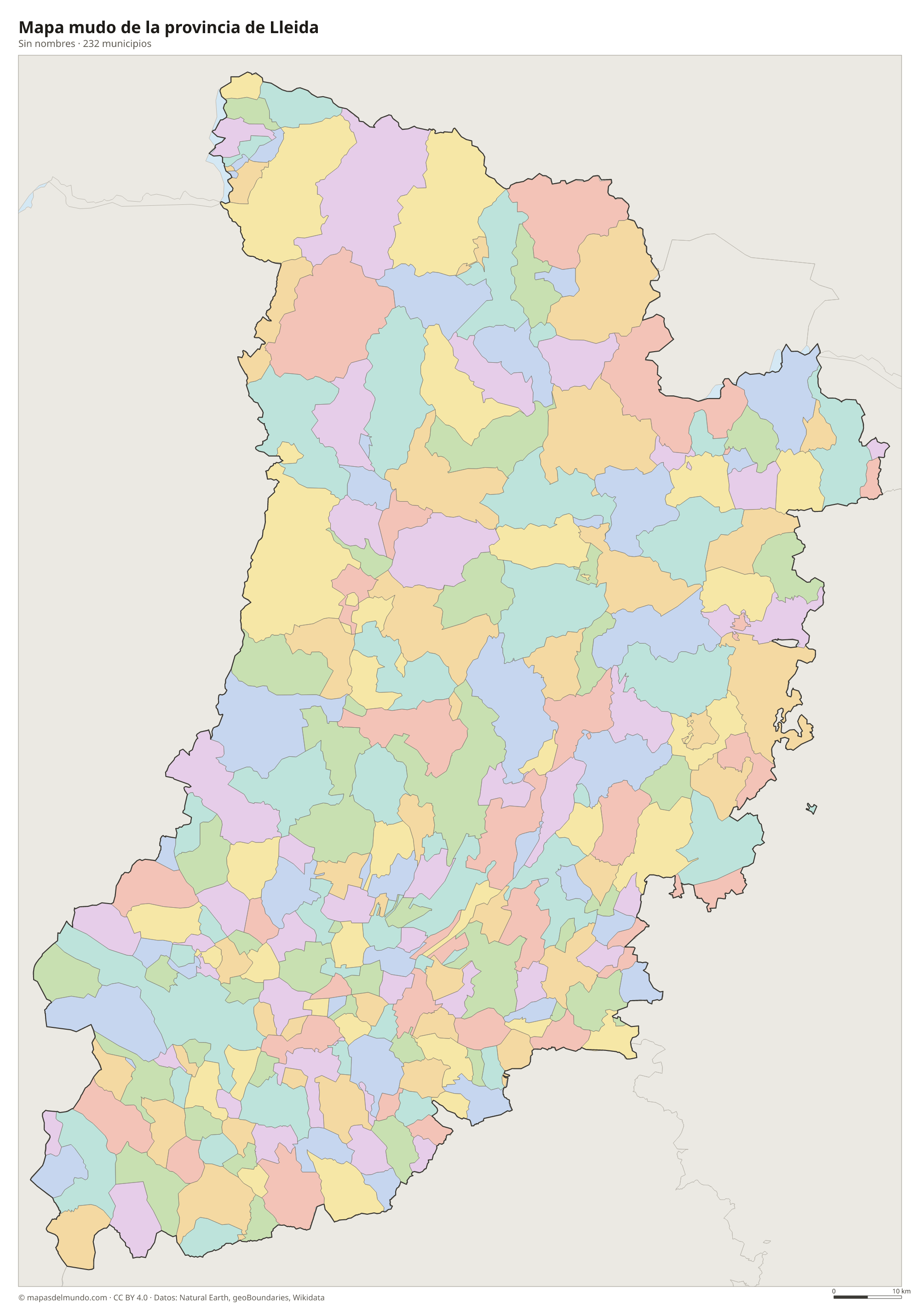Mapa mudo de la provincia de Lleida