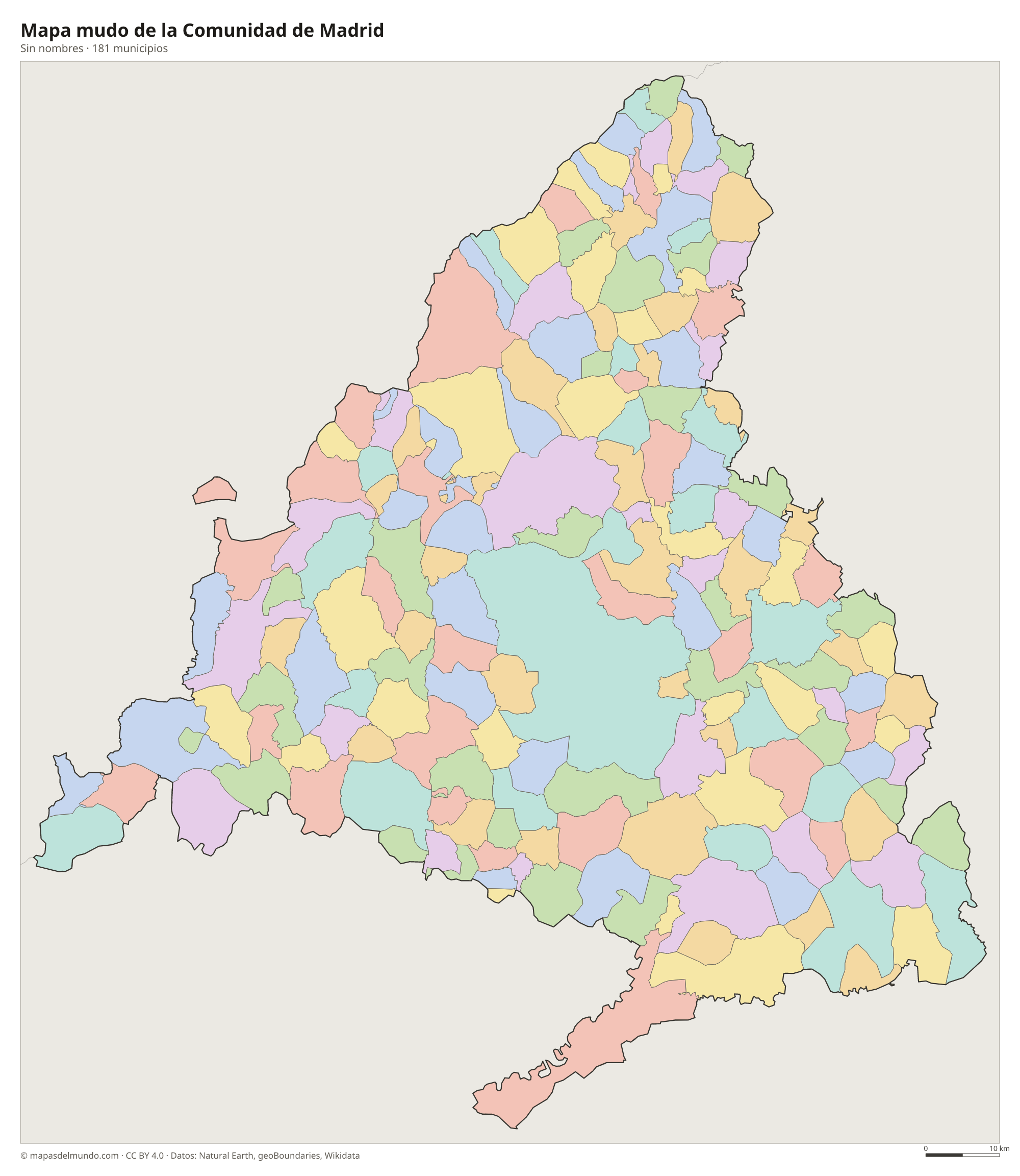 Mapa mudo de la Comunidad de Madrid