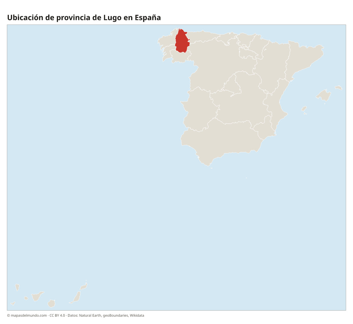 Ubicación de la provincia de Lugo en el mapa de España