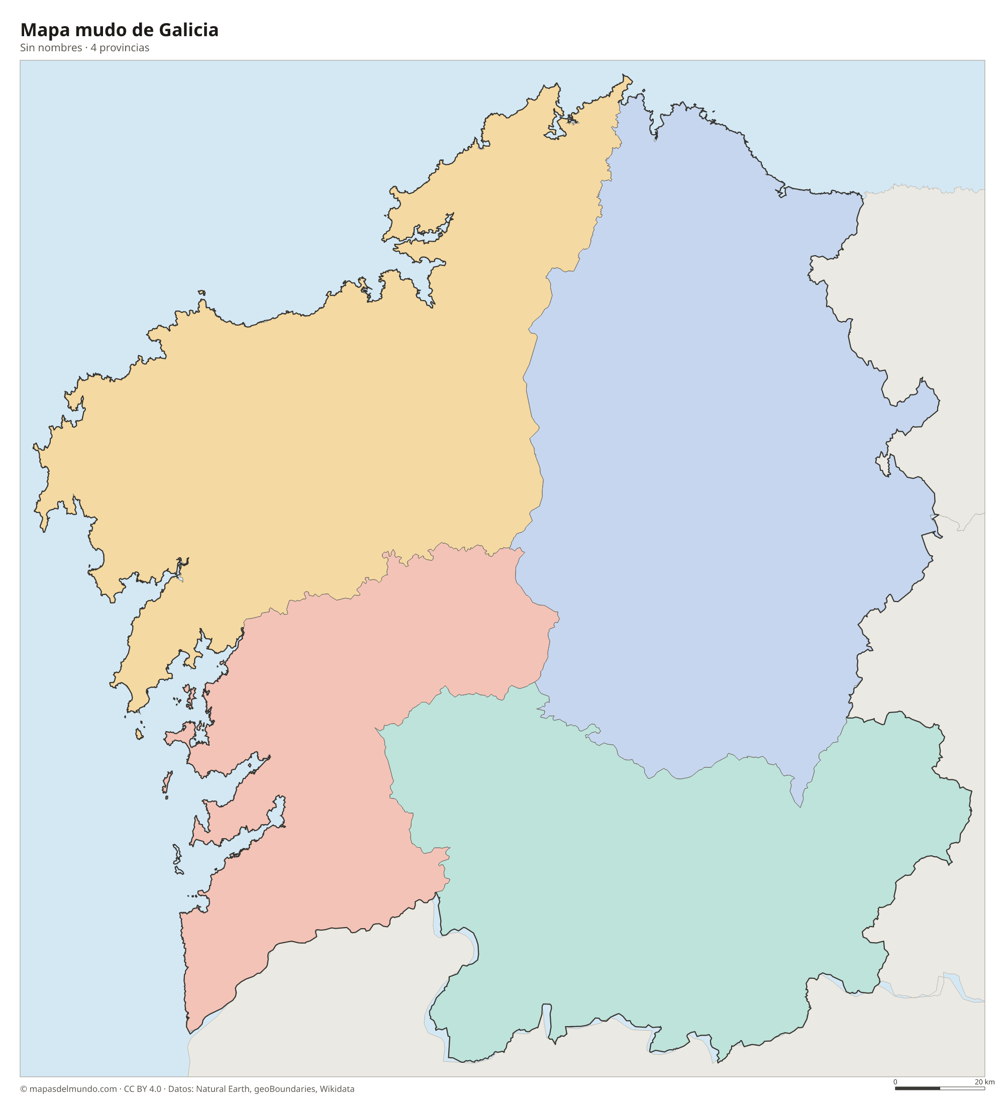 Mapa mudo de Galicia