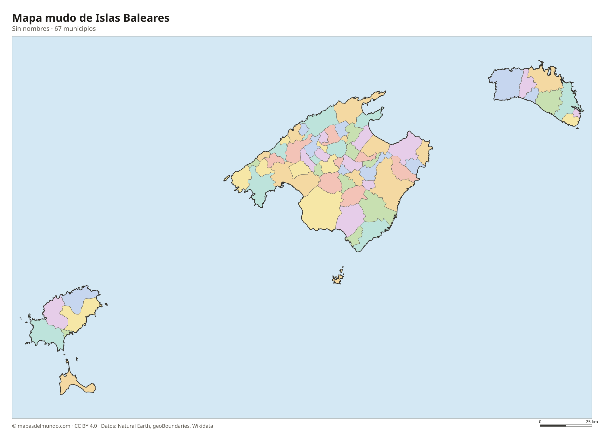 Mapa mudo de Islas Baleares