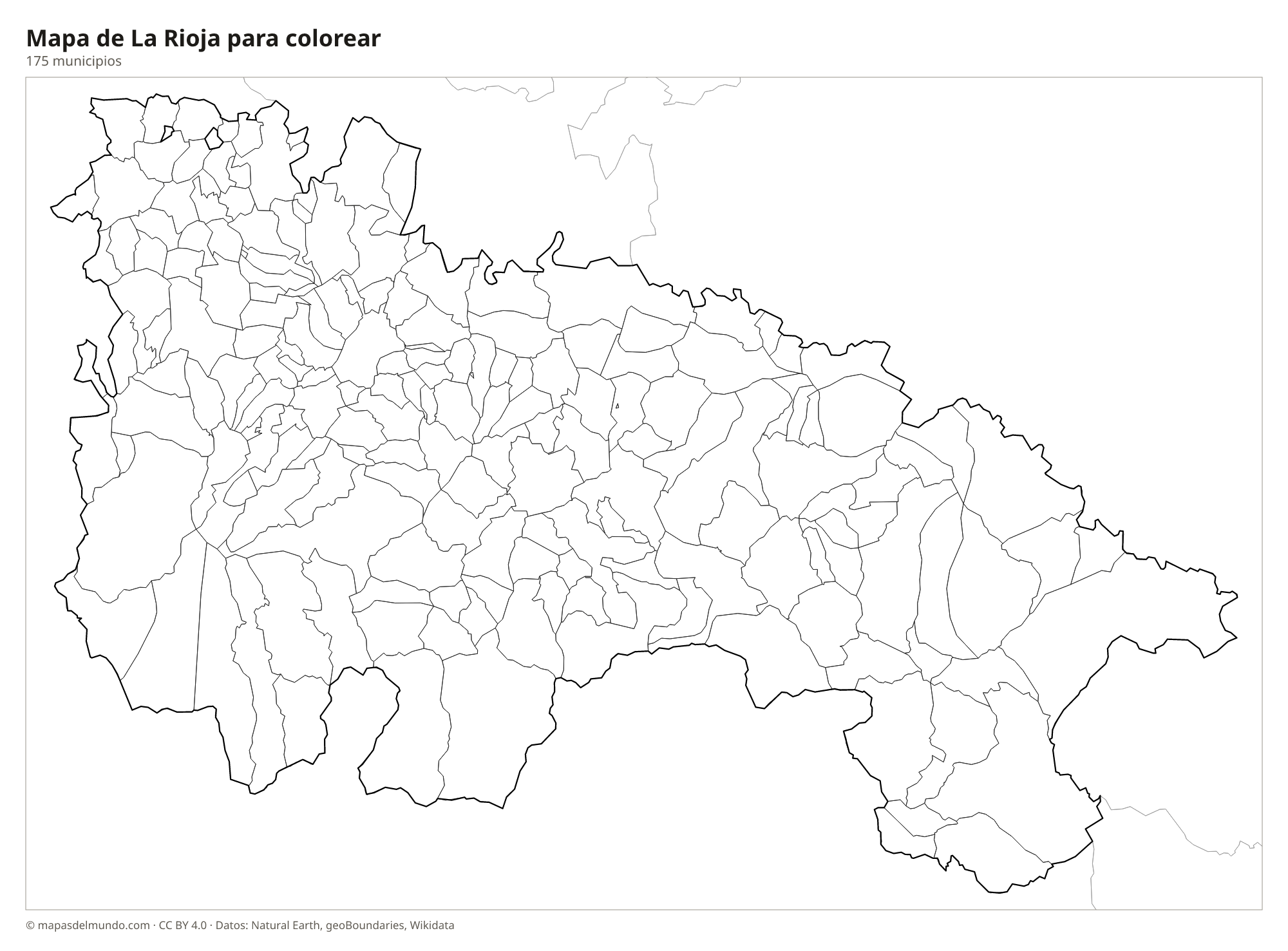 Mapa de La Rioja para colorear