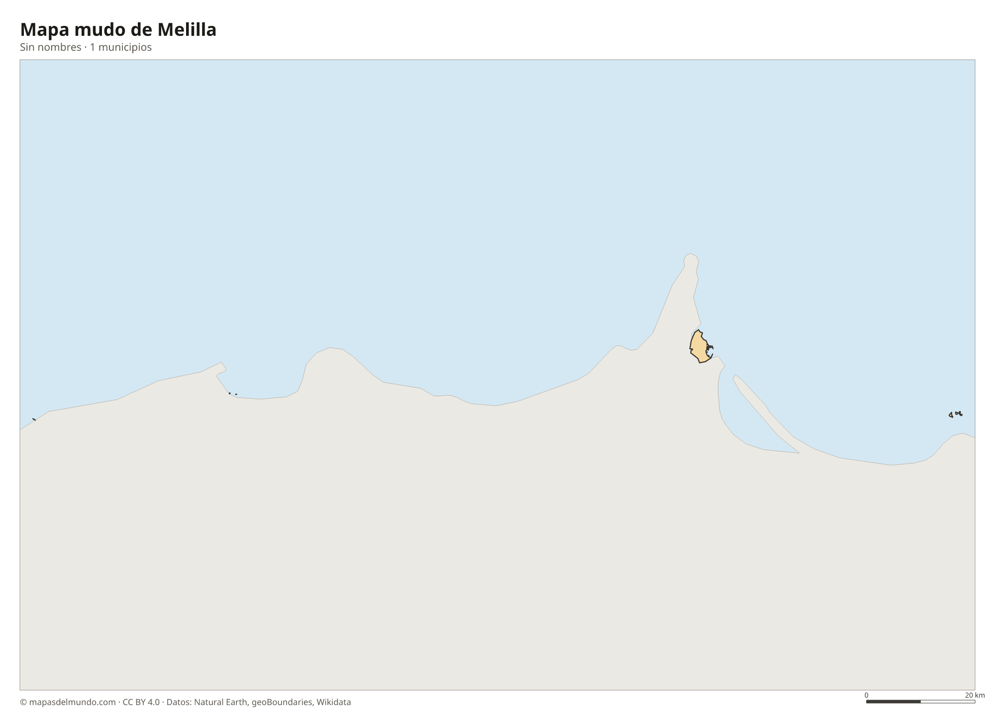 Mapa mudo de Melilla