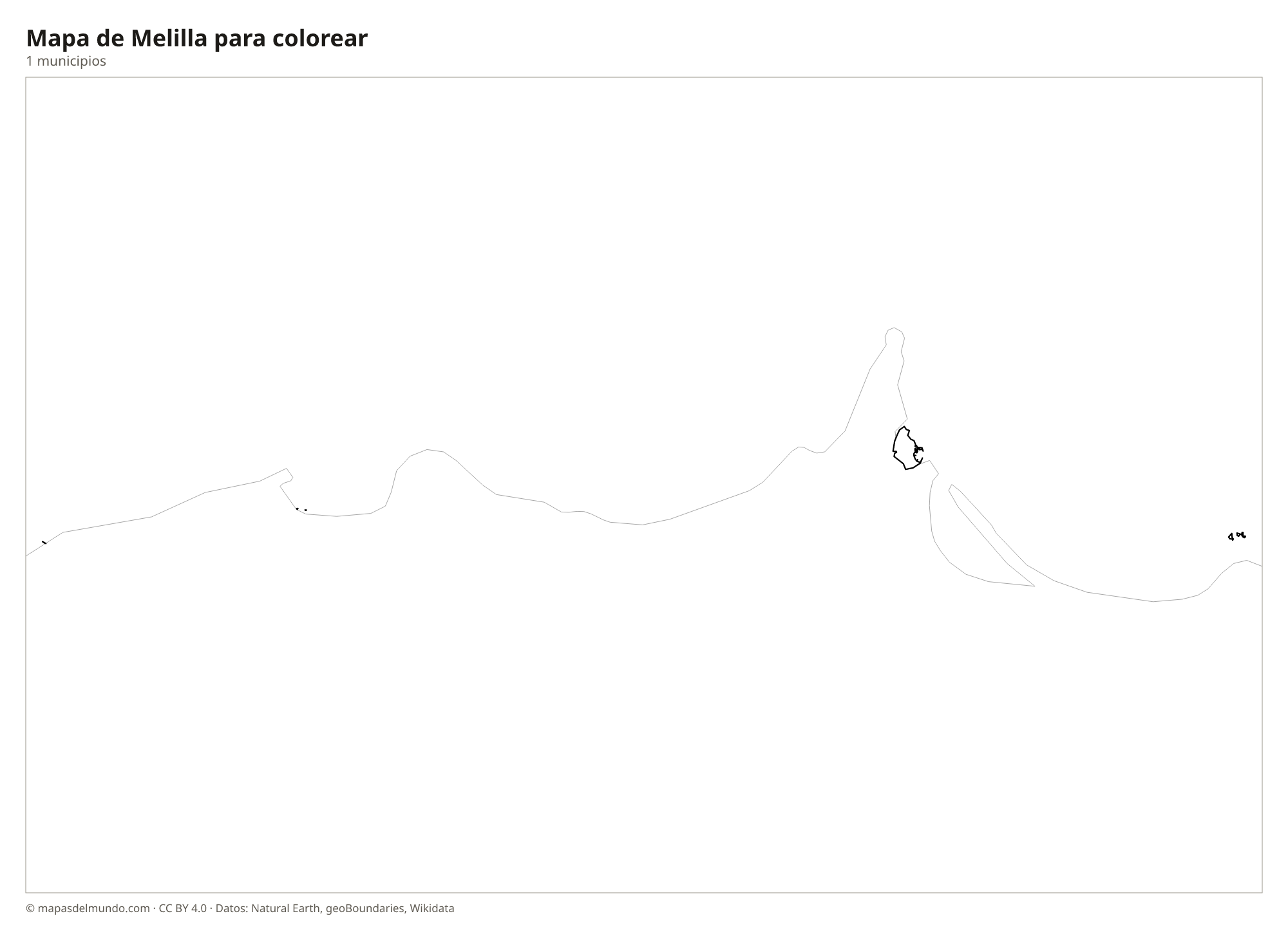 Mapa de Melilla para colorear