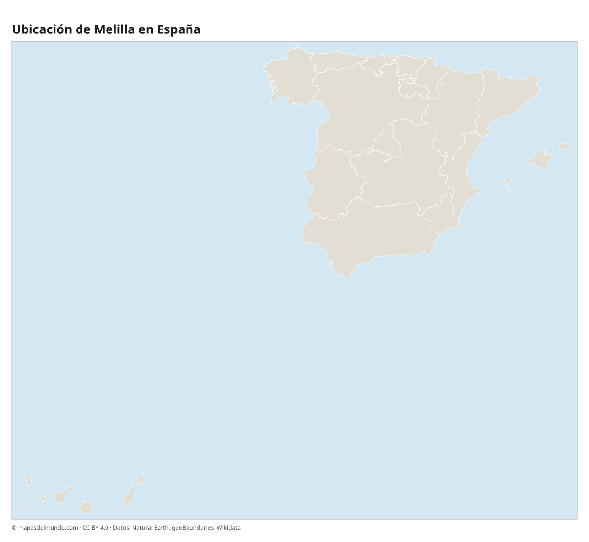 Ubicación de Melilla en el mapa de España