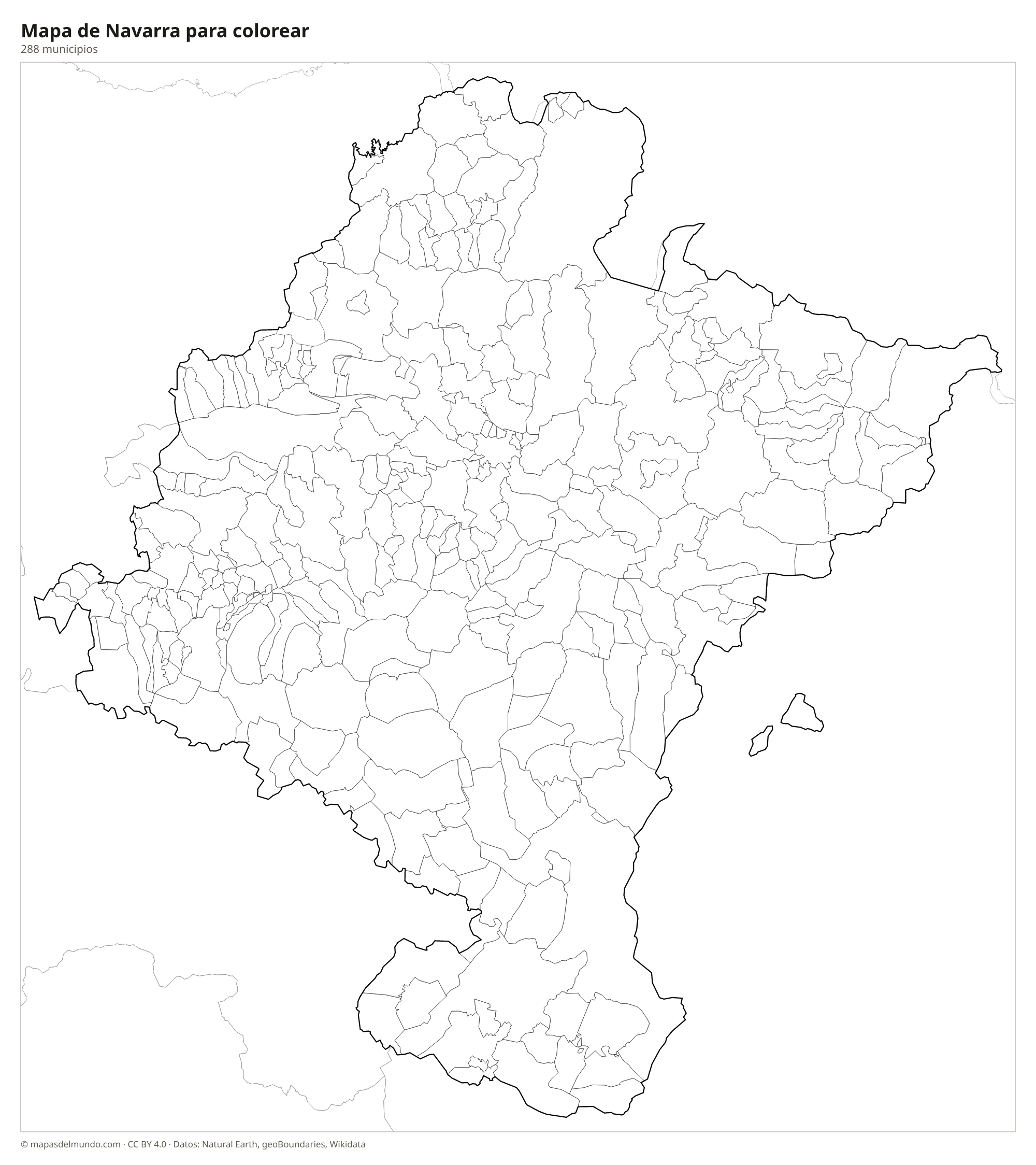 Mapa de Navarra para colorear