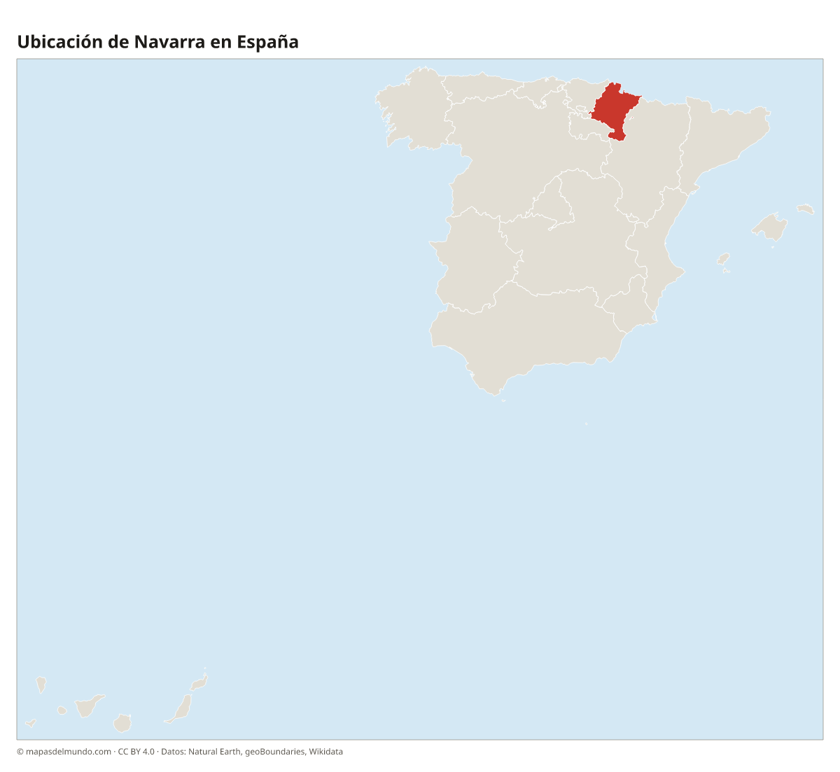 Ubicación de Navarra en el mapa de España