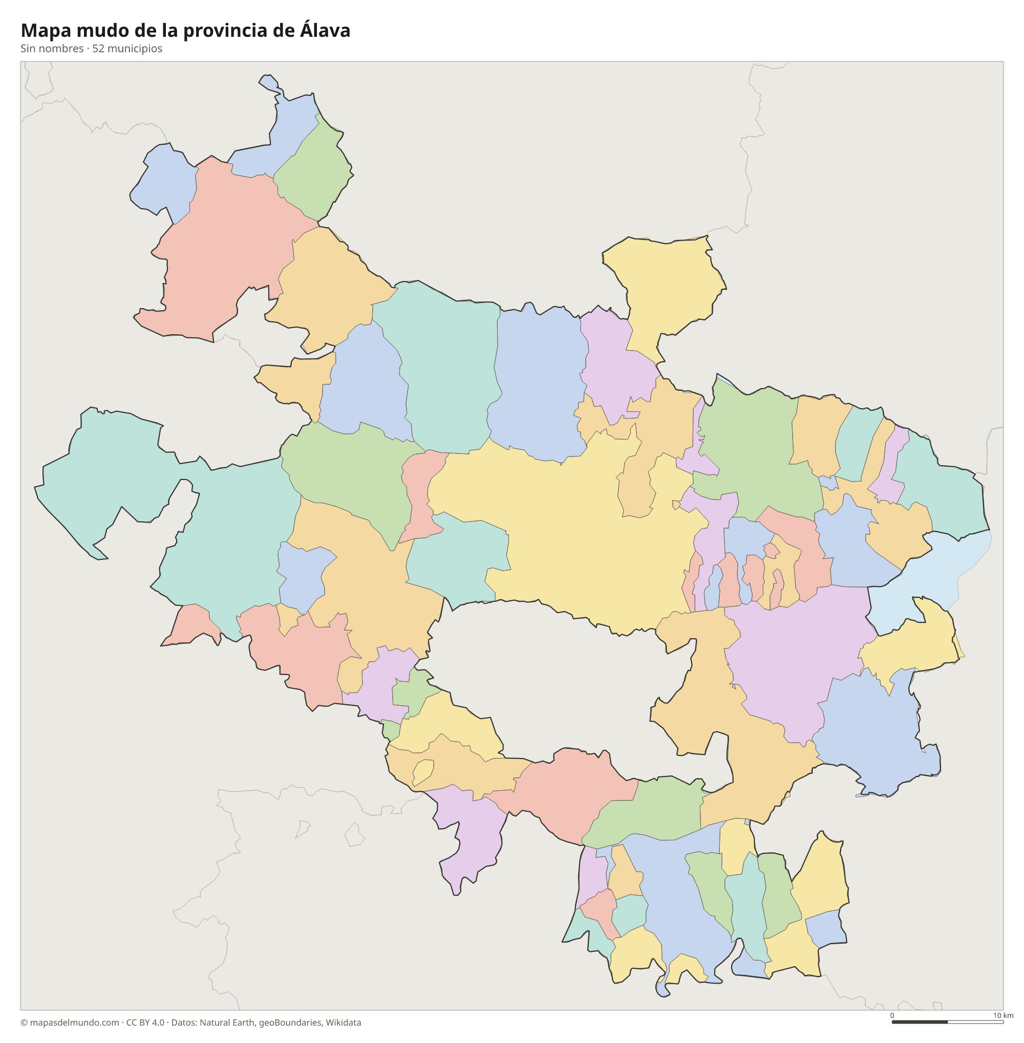 Mapa mudo de la provincia de Álava