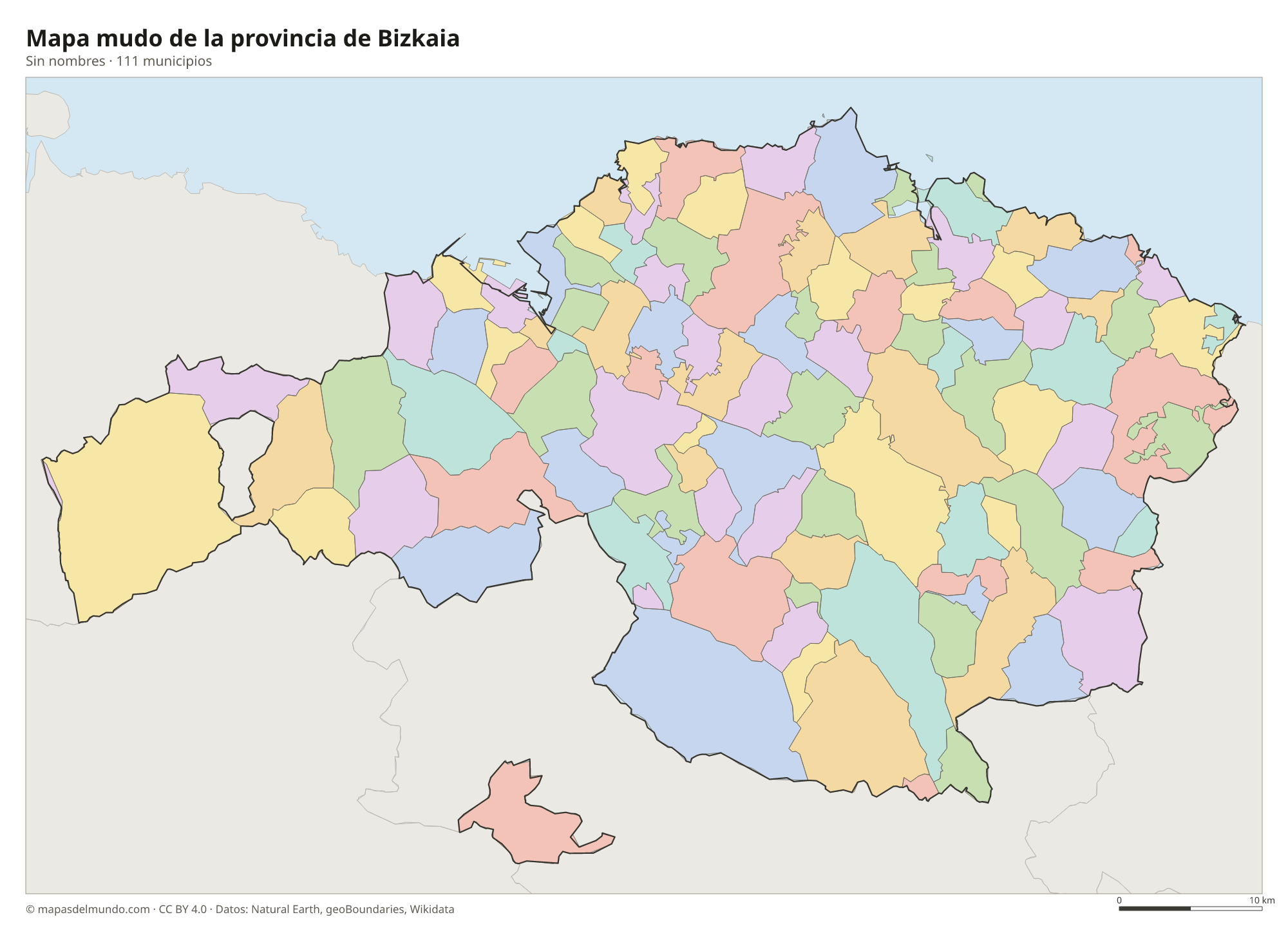 Mapa mudo de la provincia de Bizkaia